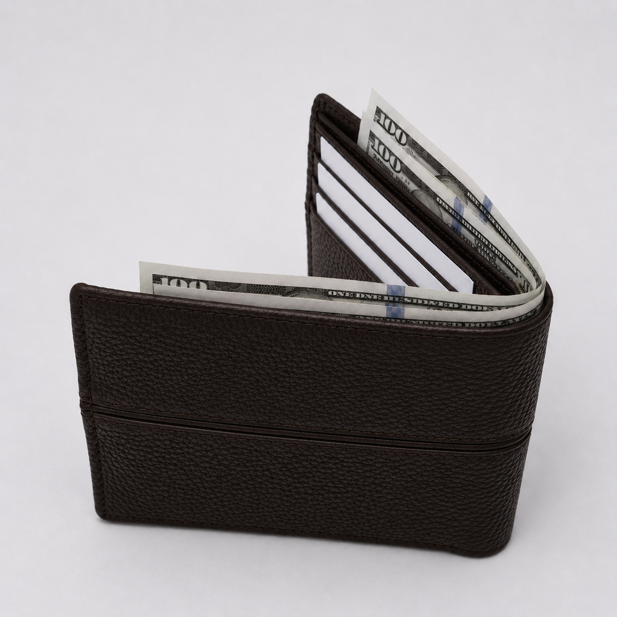 Genuine Leather RFID Wallet - Coffee Brown