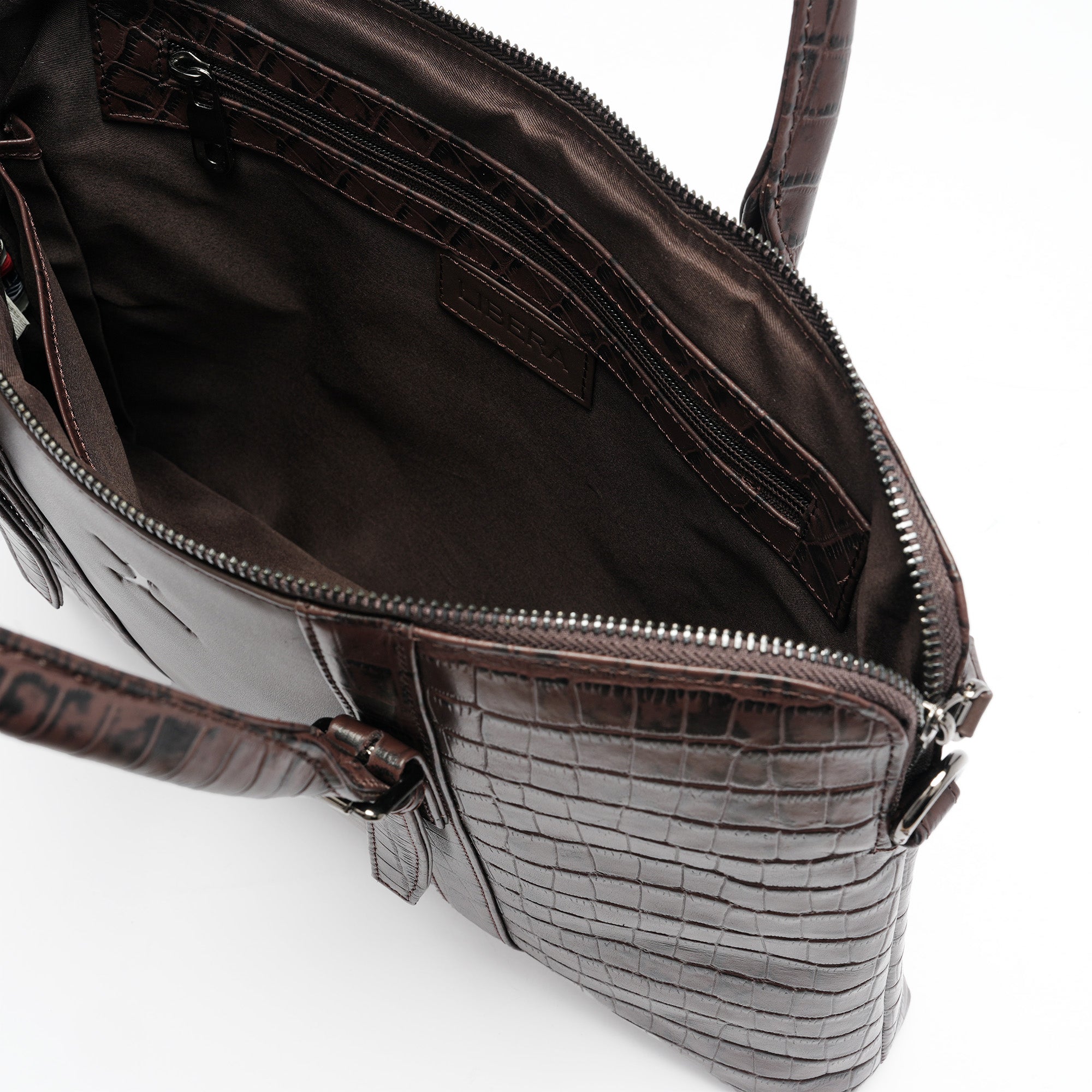 Italian Leather Executive Bag - Coffee Brown