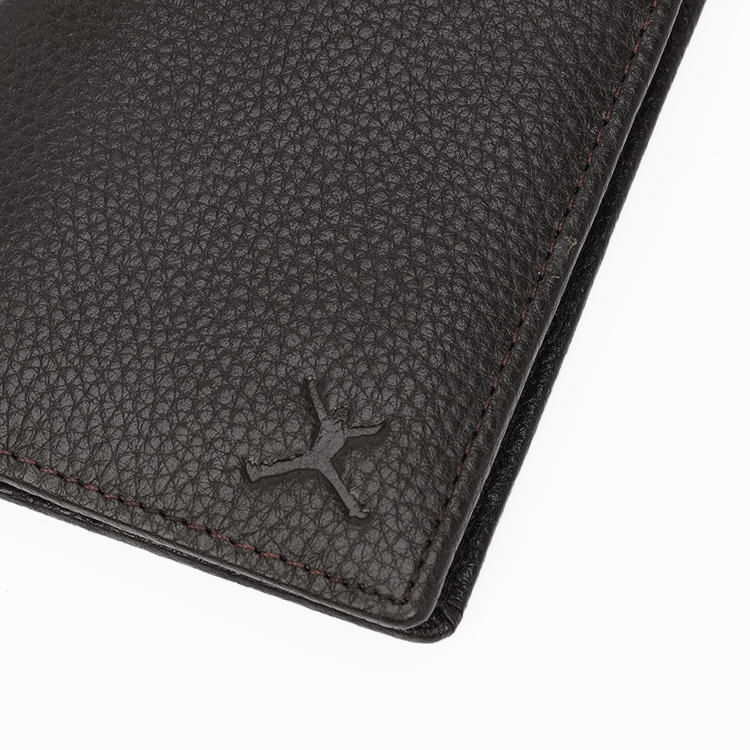 Genuine Pebbled Leather RFID Hip Wallet - Coffee Brown