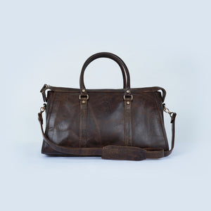 Leather Duffel Bag - Coffee front view