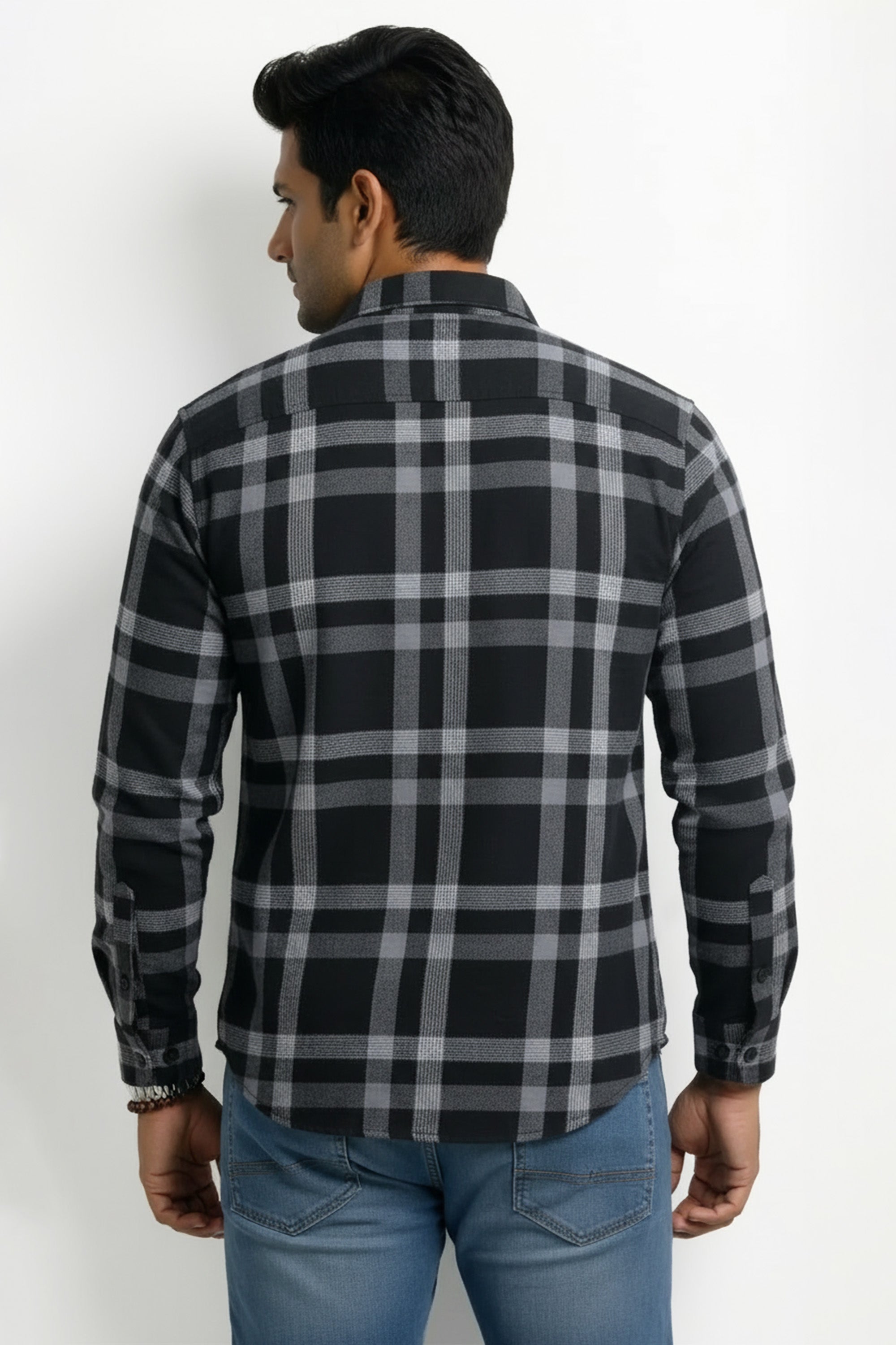 Slim Fit Cotton Checks L/S Shirt