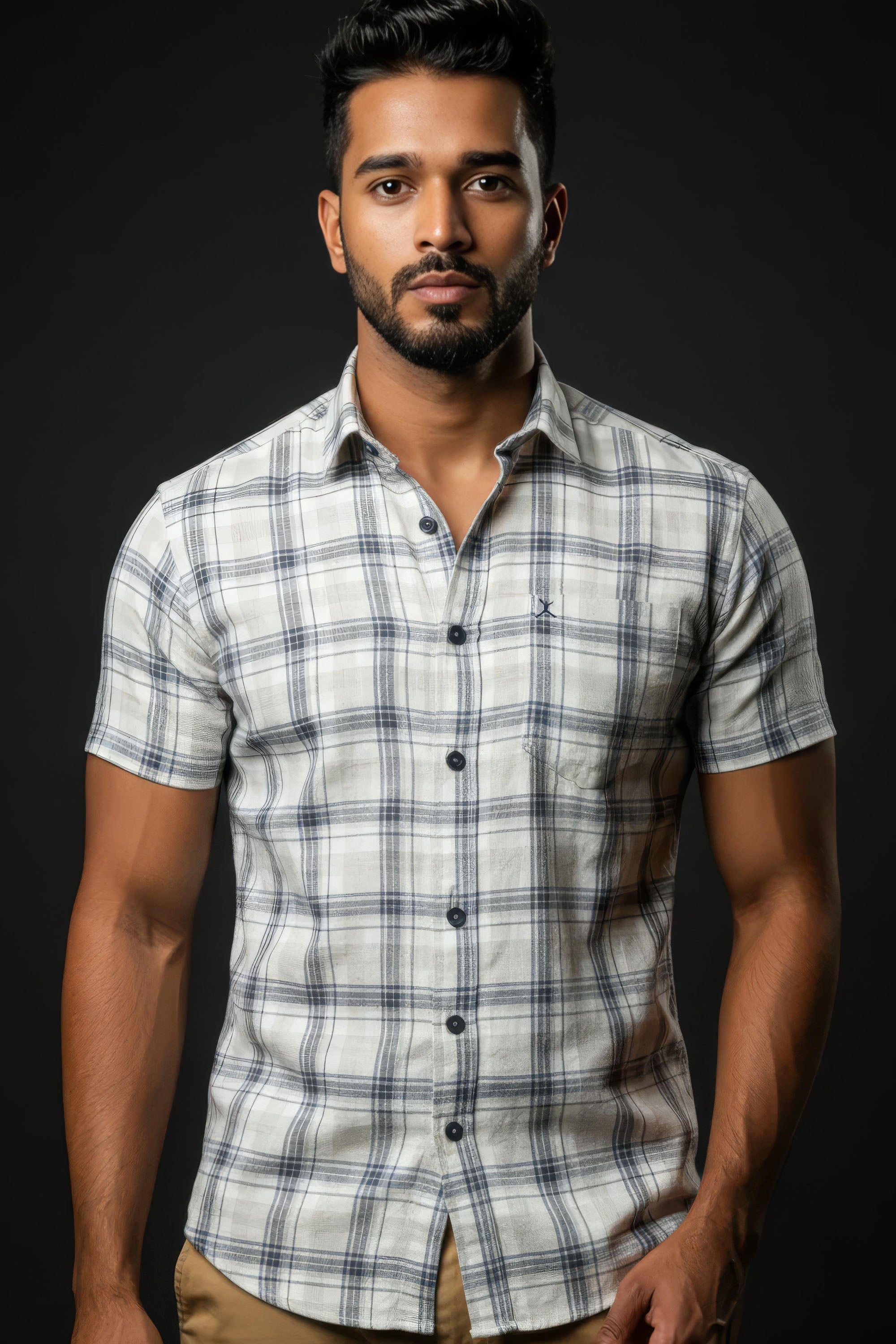 Slim Fit Check Shirt - S/S Shirt