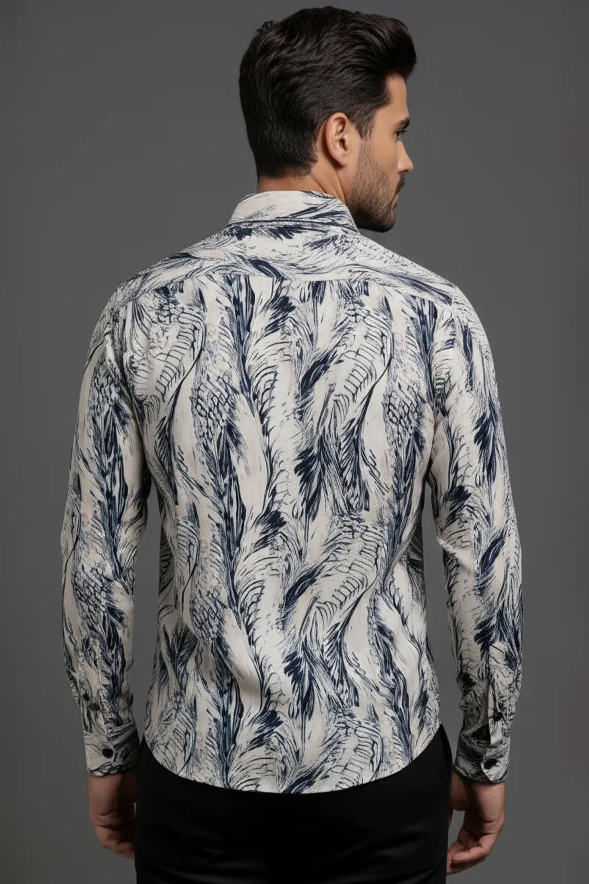 Slim Fit Fern Printed L/S Shirt