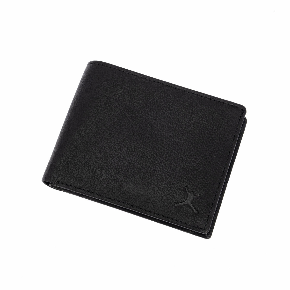 Genuine Leather Coin Pocket Wallet - Black