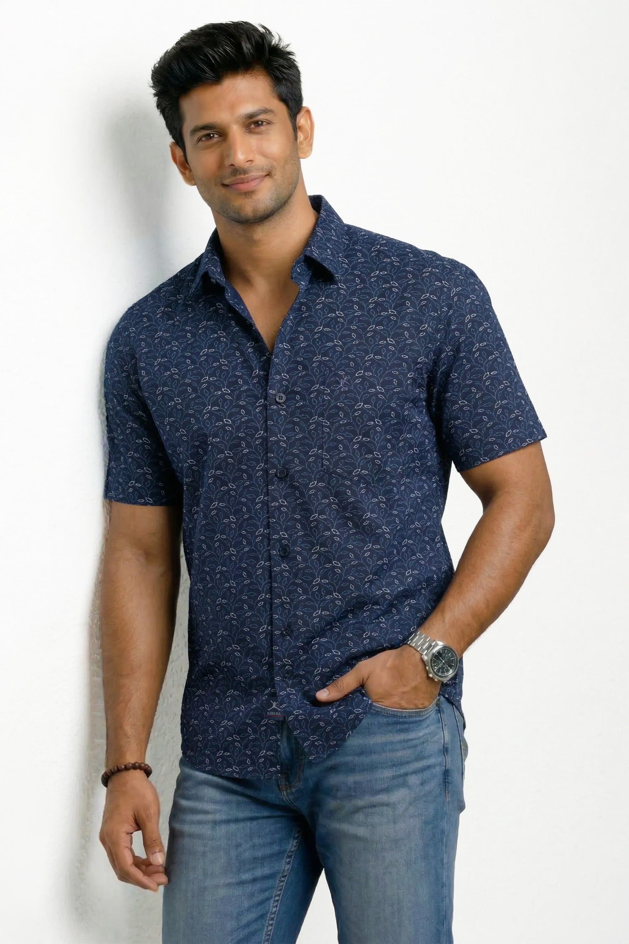 Slim Fit Cotton Printed S/S Shirt