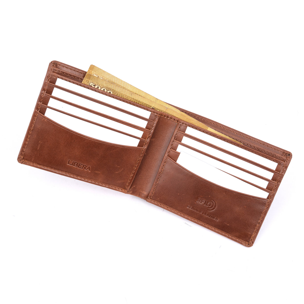 Italian Leather RFID Wallet - Tan