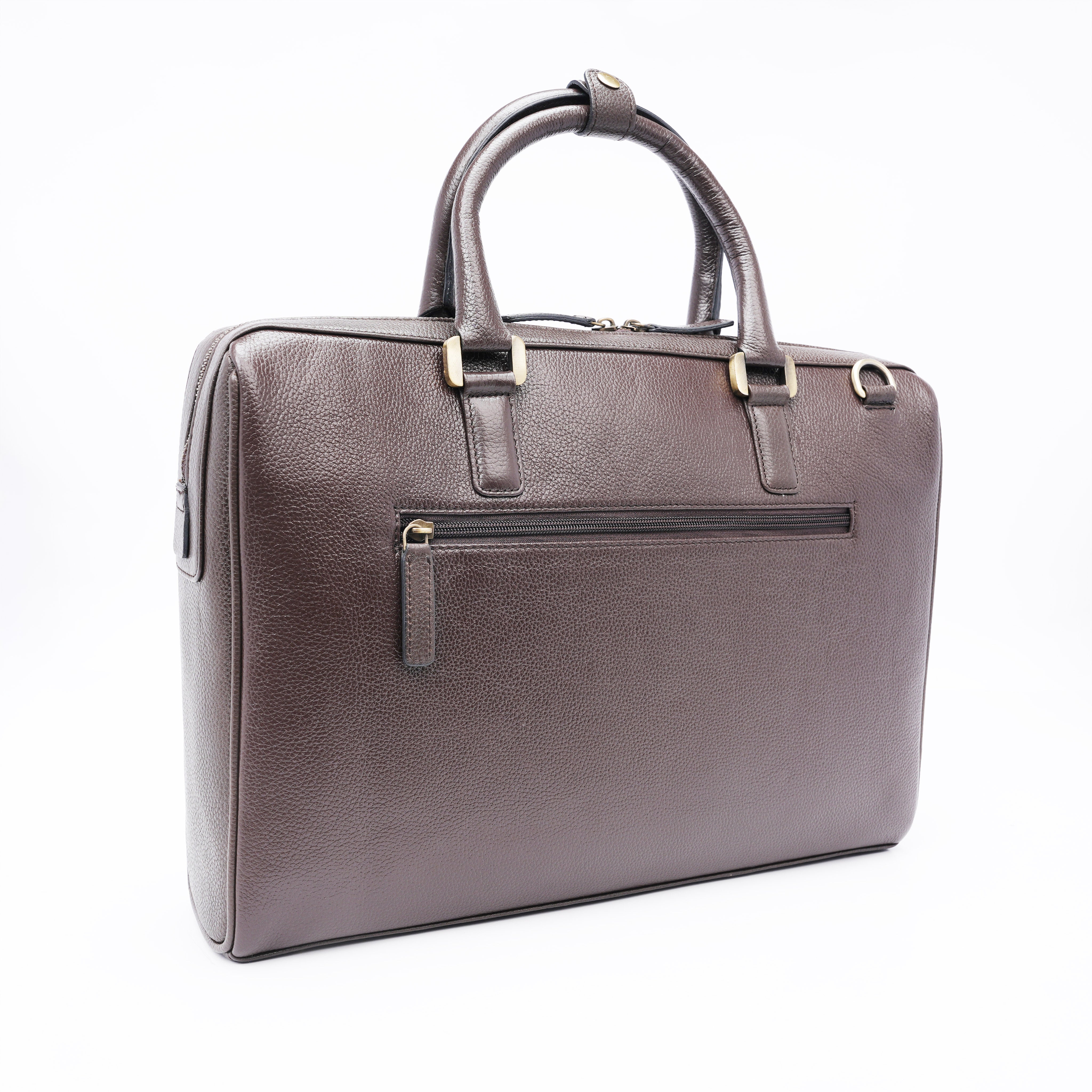 Italian Leather Executive Bag - Coffee Brown