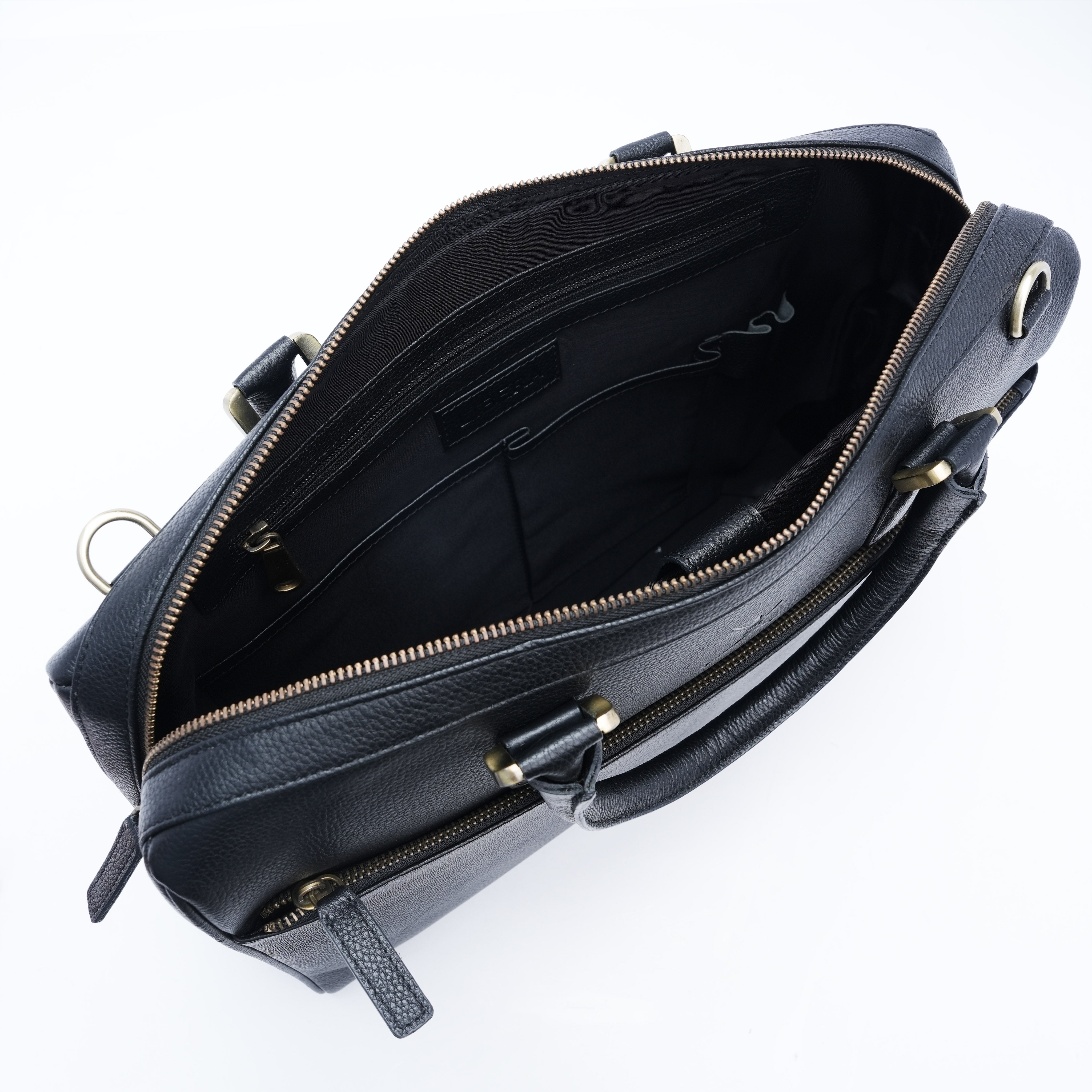 Italian Leather Executive Bag - Black