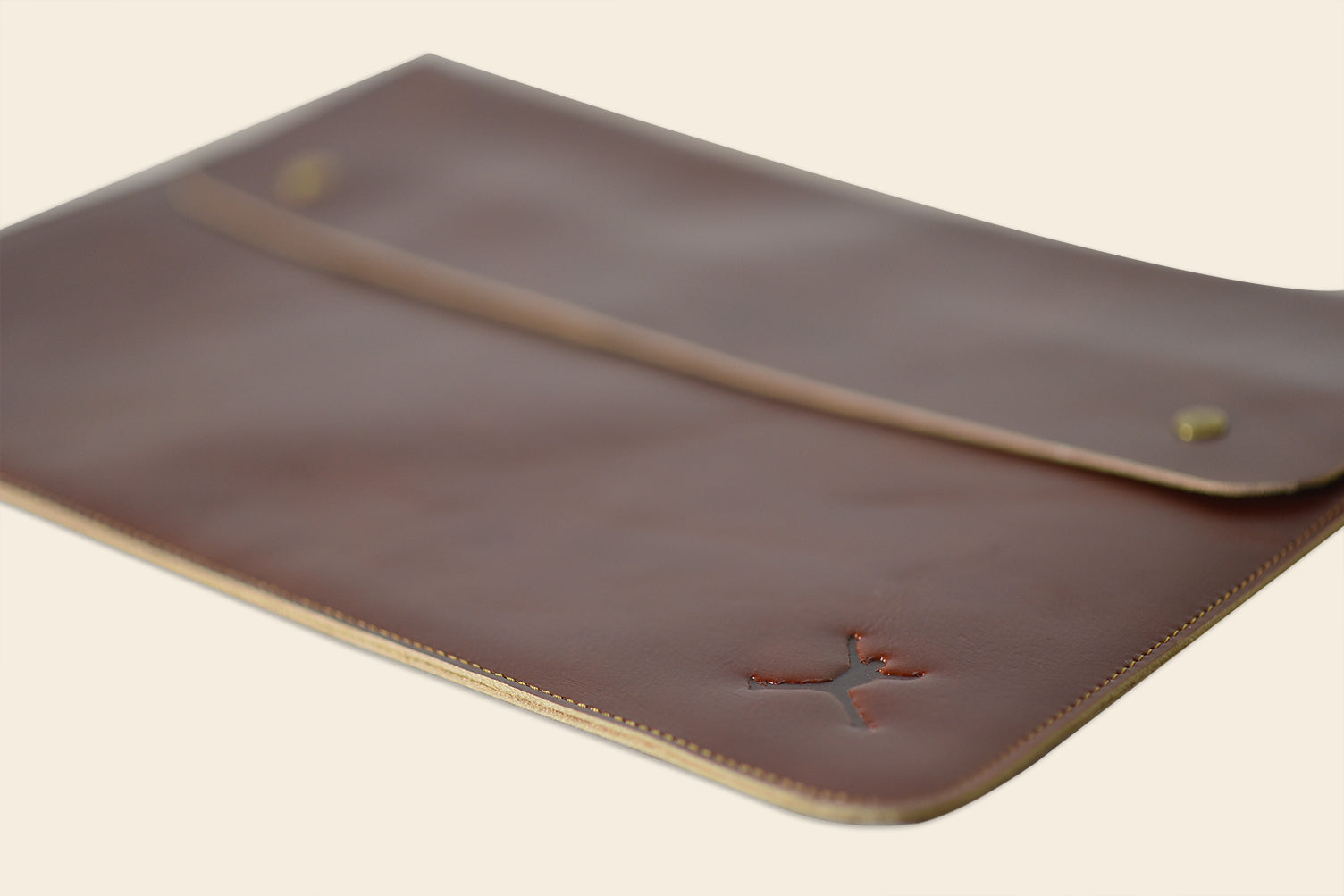 Leather Laptop Sleeve - Dark Brown