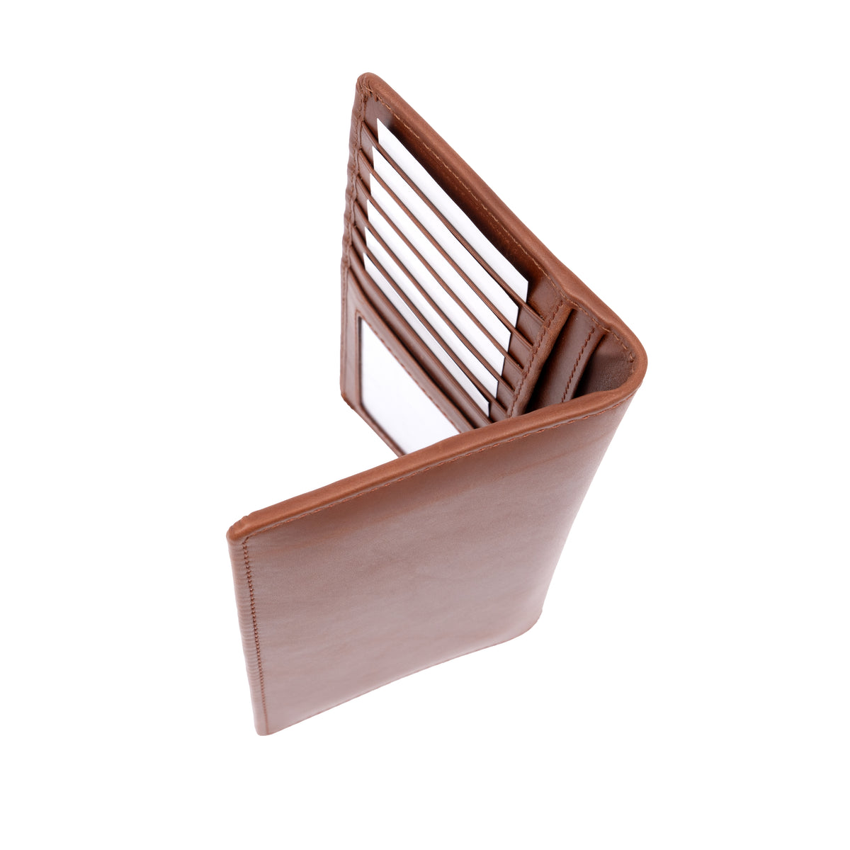 Italian Leather RFID Long Wallet - Tan