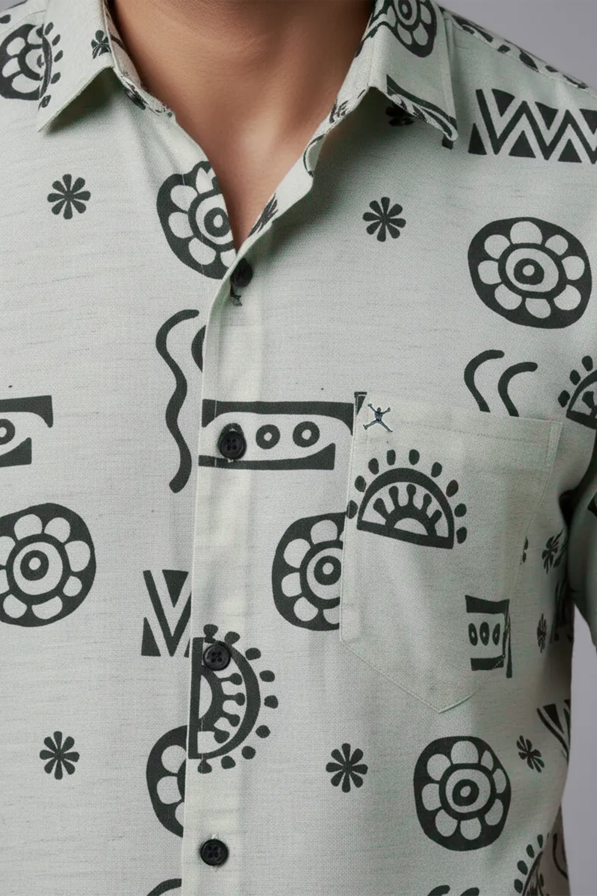 Slim Fit Floral Printed S/S Shirt