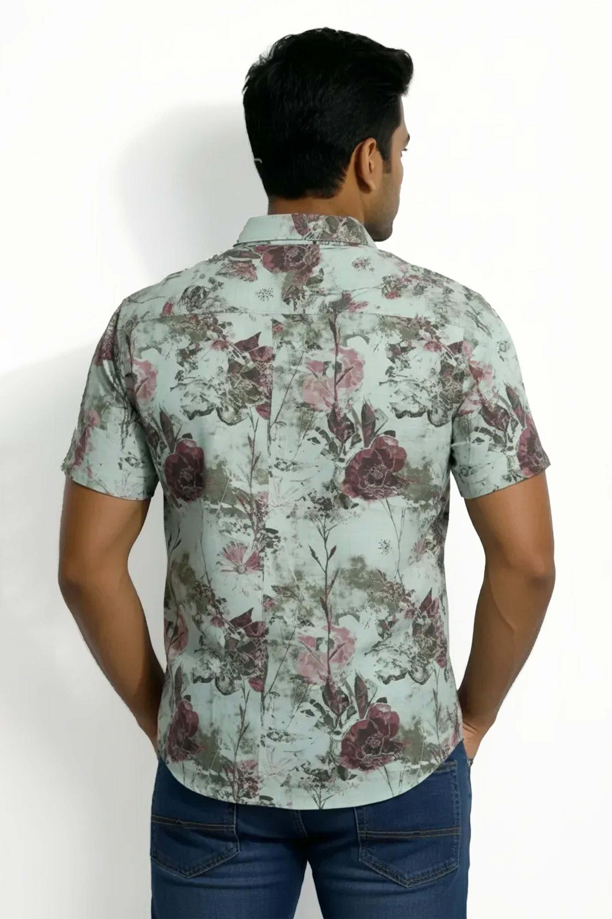 Slim Fit Cotton Printed S/S Shirt