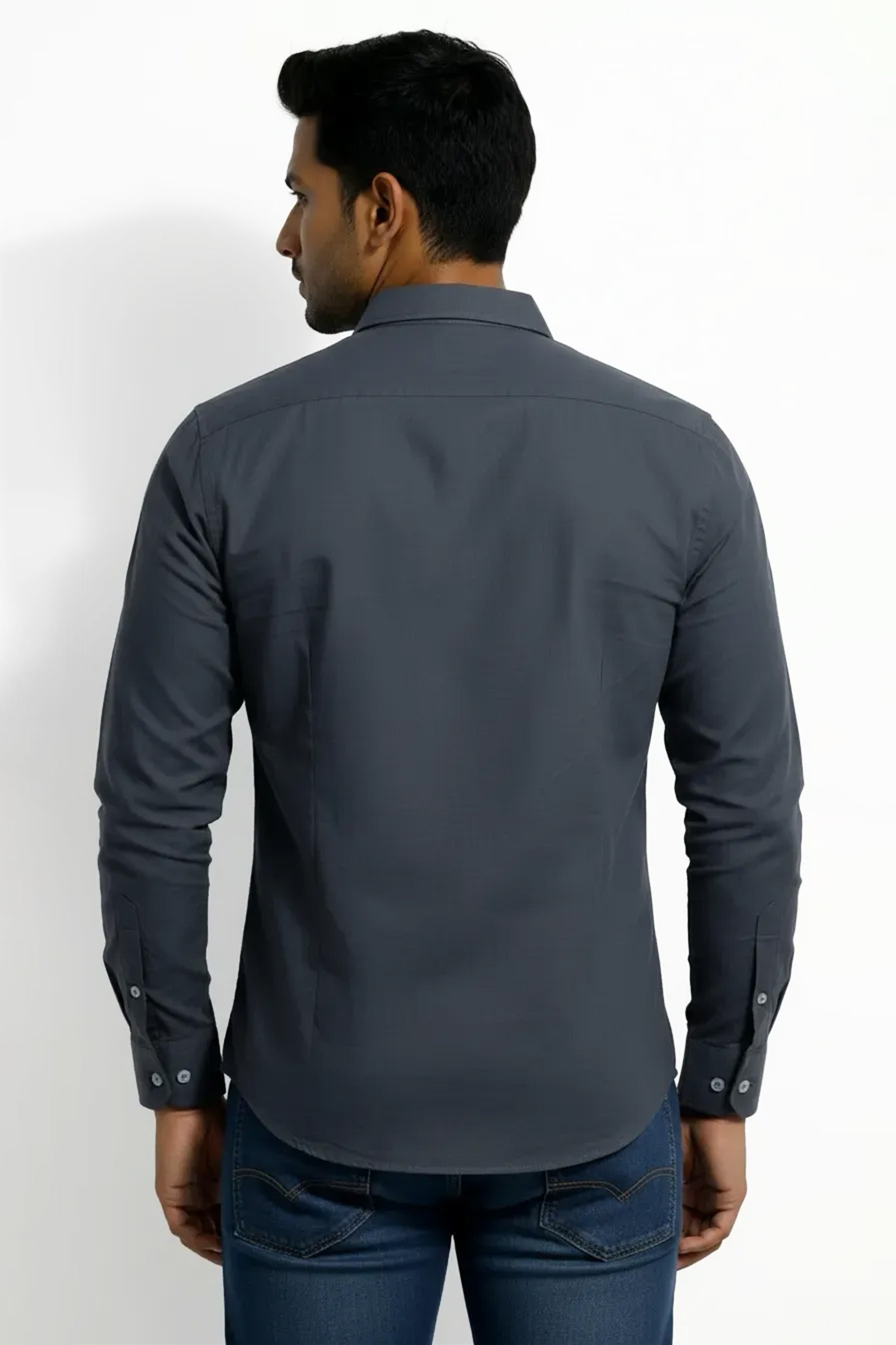 Slim Fit Cotton Plain L/S Shirt