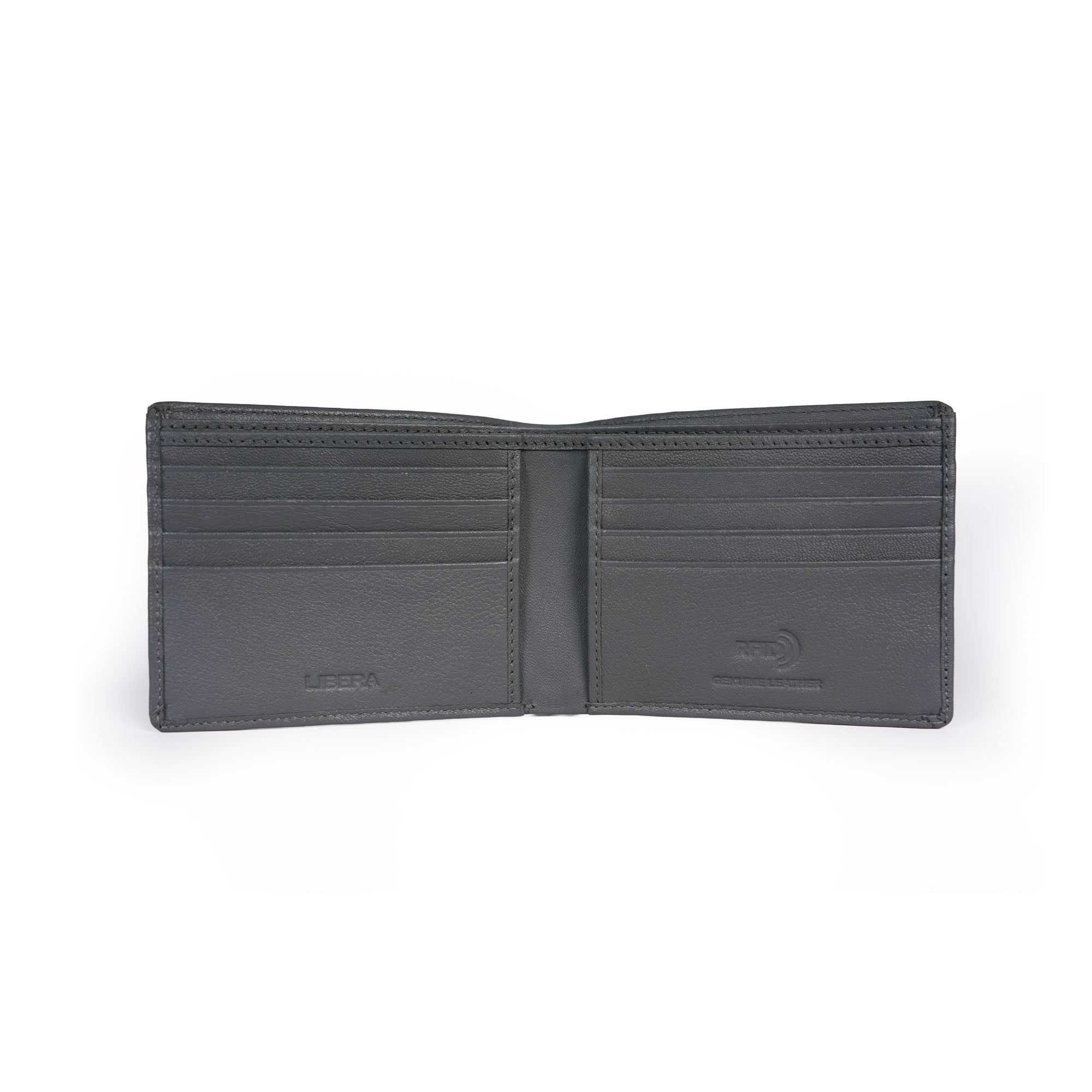 Genuine Leather RFID Wallet - Gray