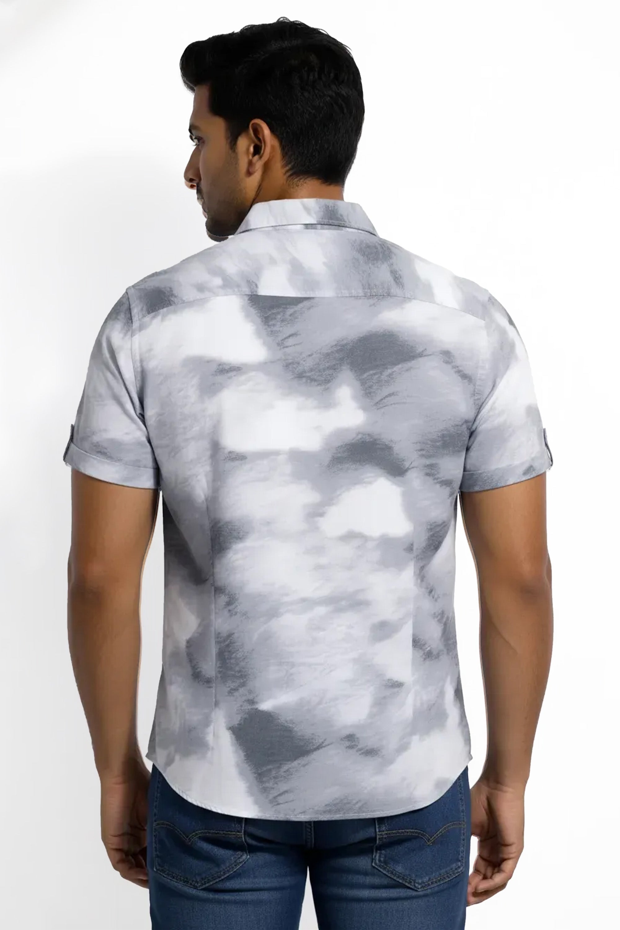 Slim Fit Cotton Printed S/S Shirt