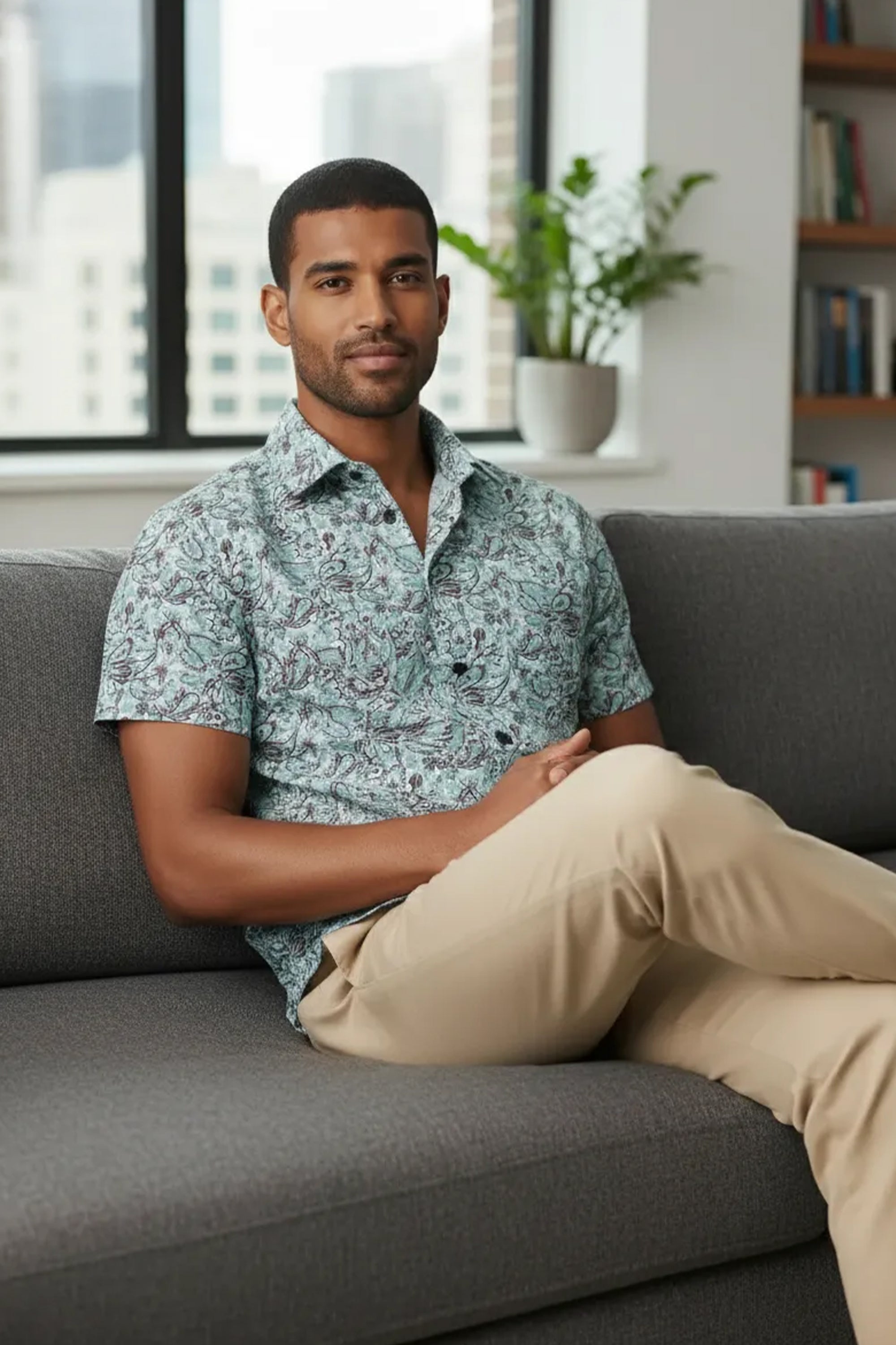 Slim Fit Printed S/S Shirt