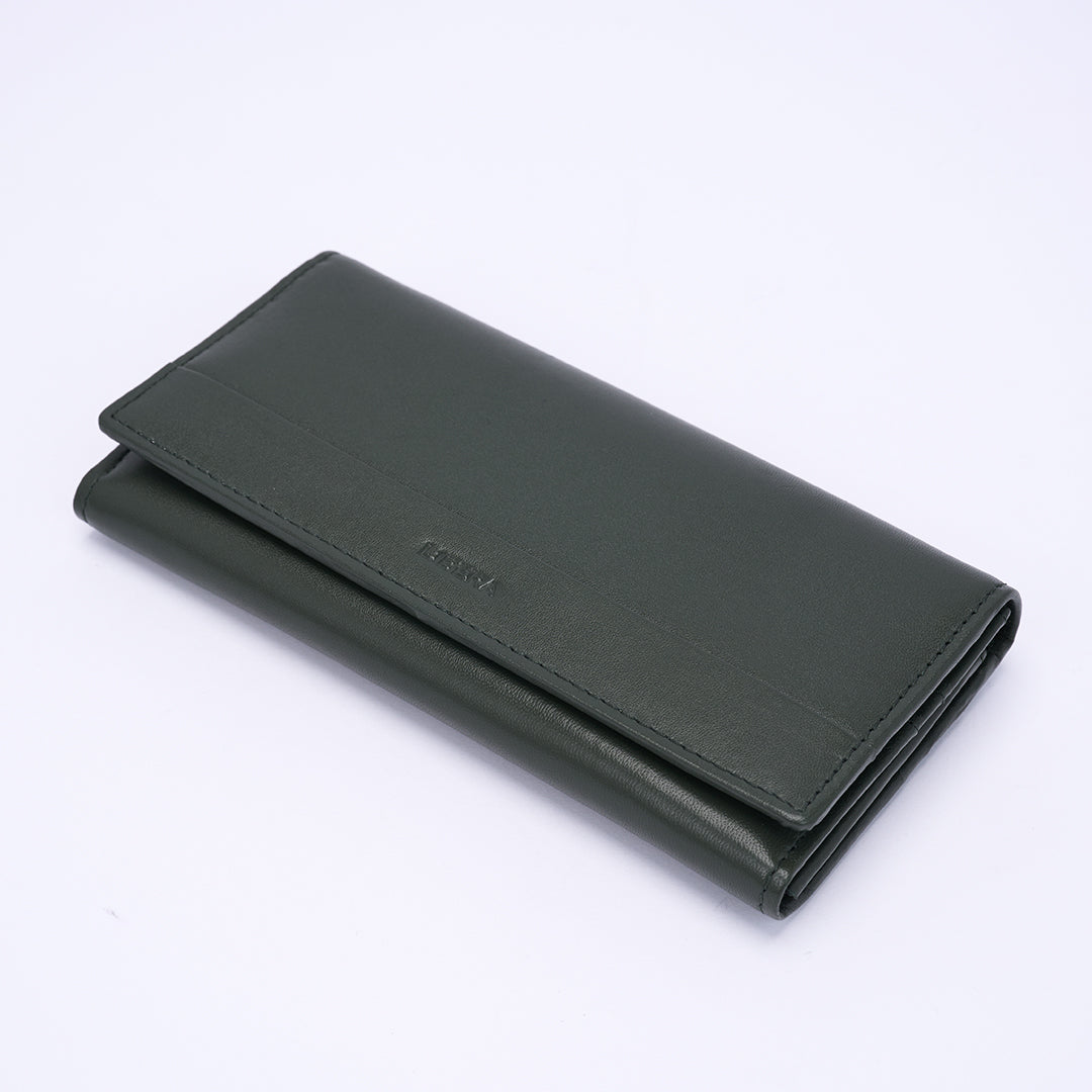Genuine Leather Ladies Wallet - Olive Green