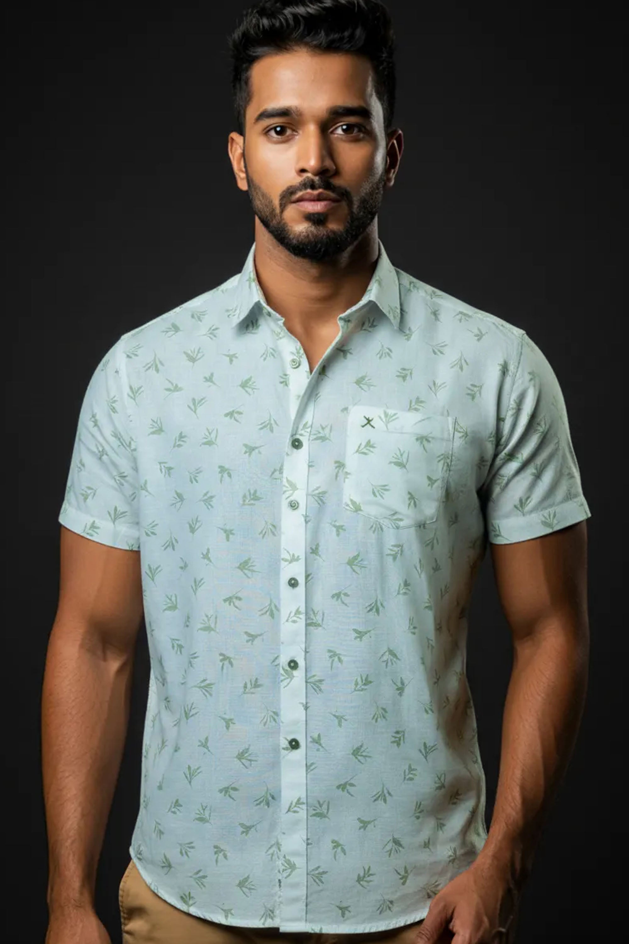 Slim Fit Printed S/S Shirt