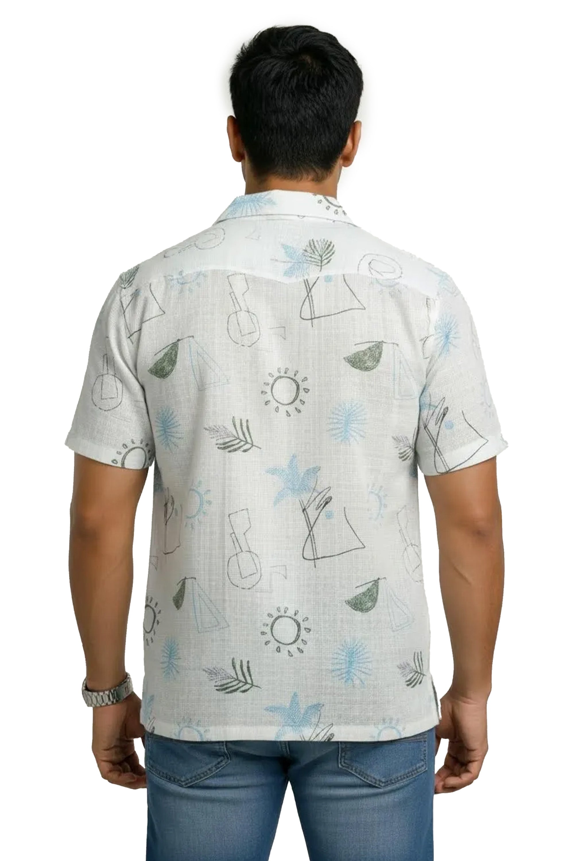 Slim Fit Cotton Printed S/S Shirt