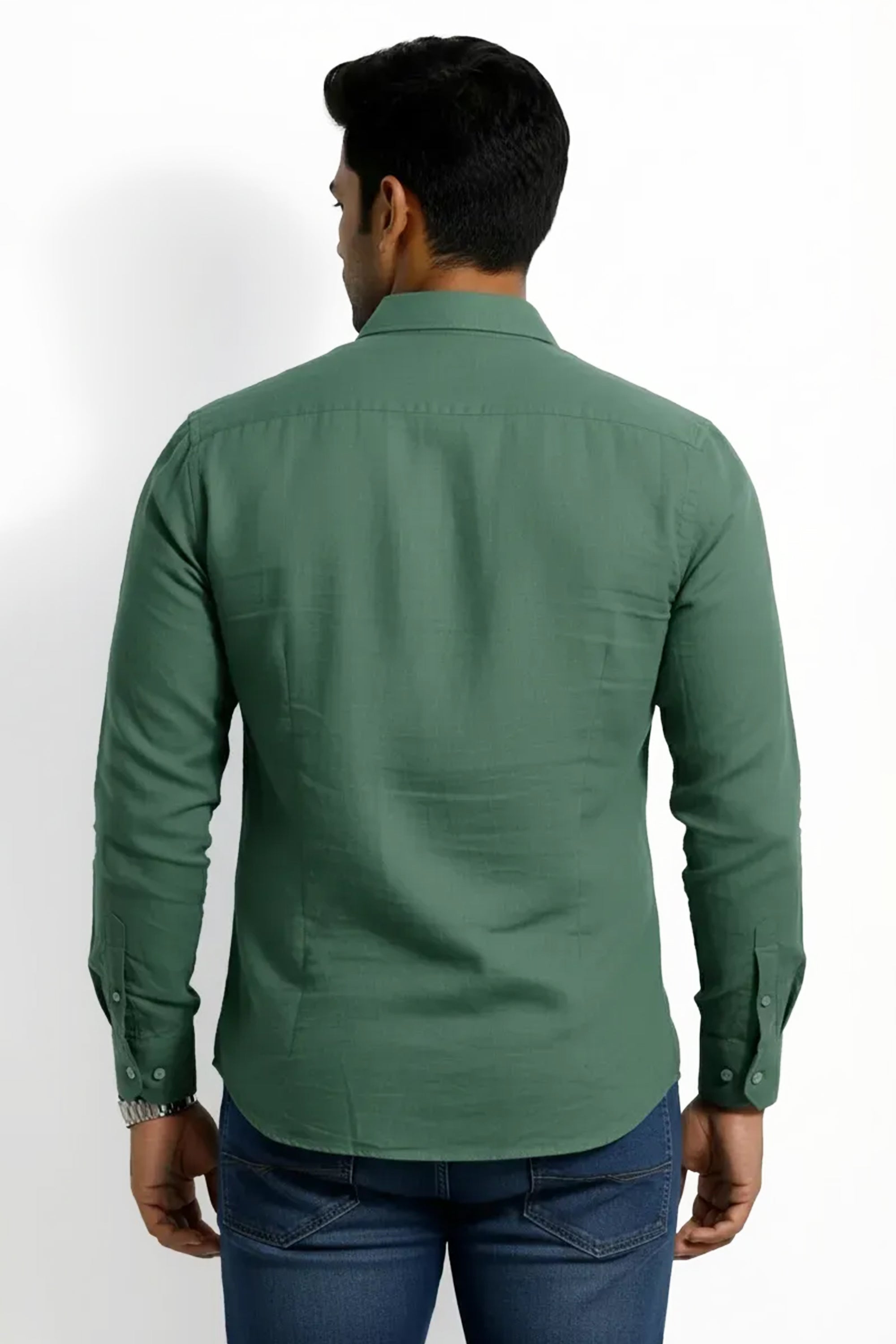 Slim Fit Cotton Plain L/S Shirt