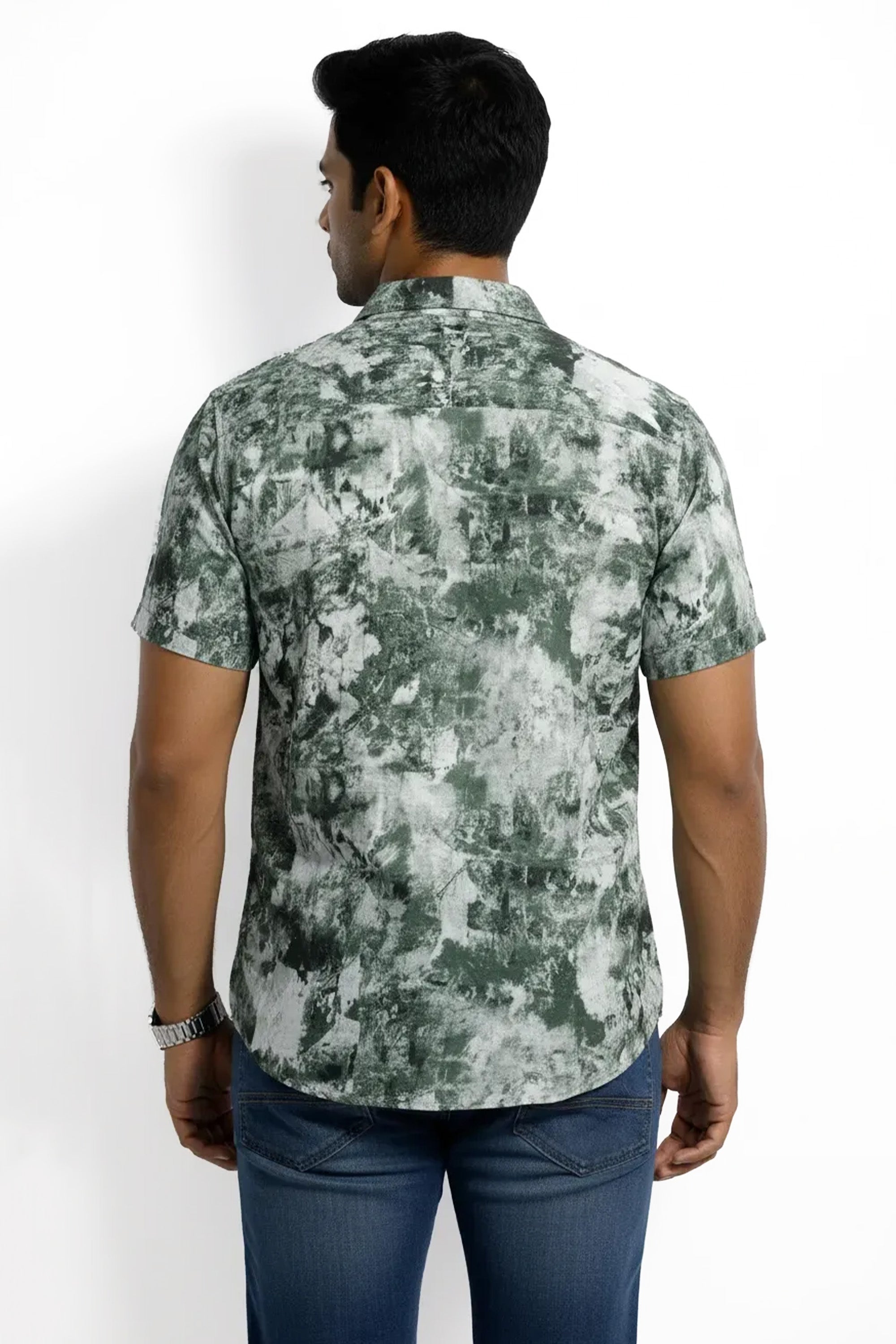Slim Fit Cotton Printed S/S Shirt