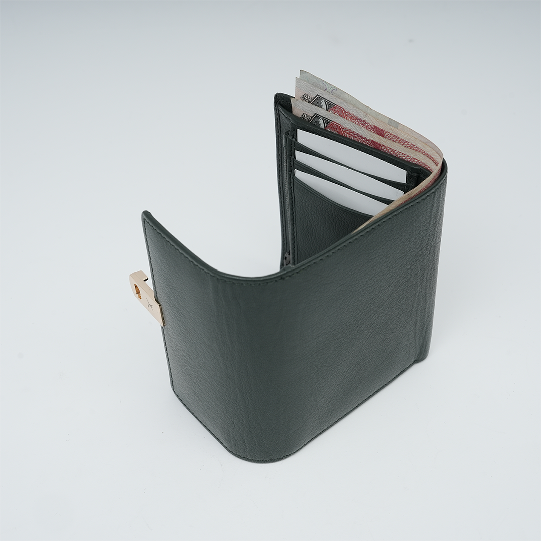 Italian Leather Ladies Wallet - Green