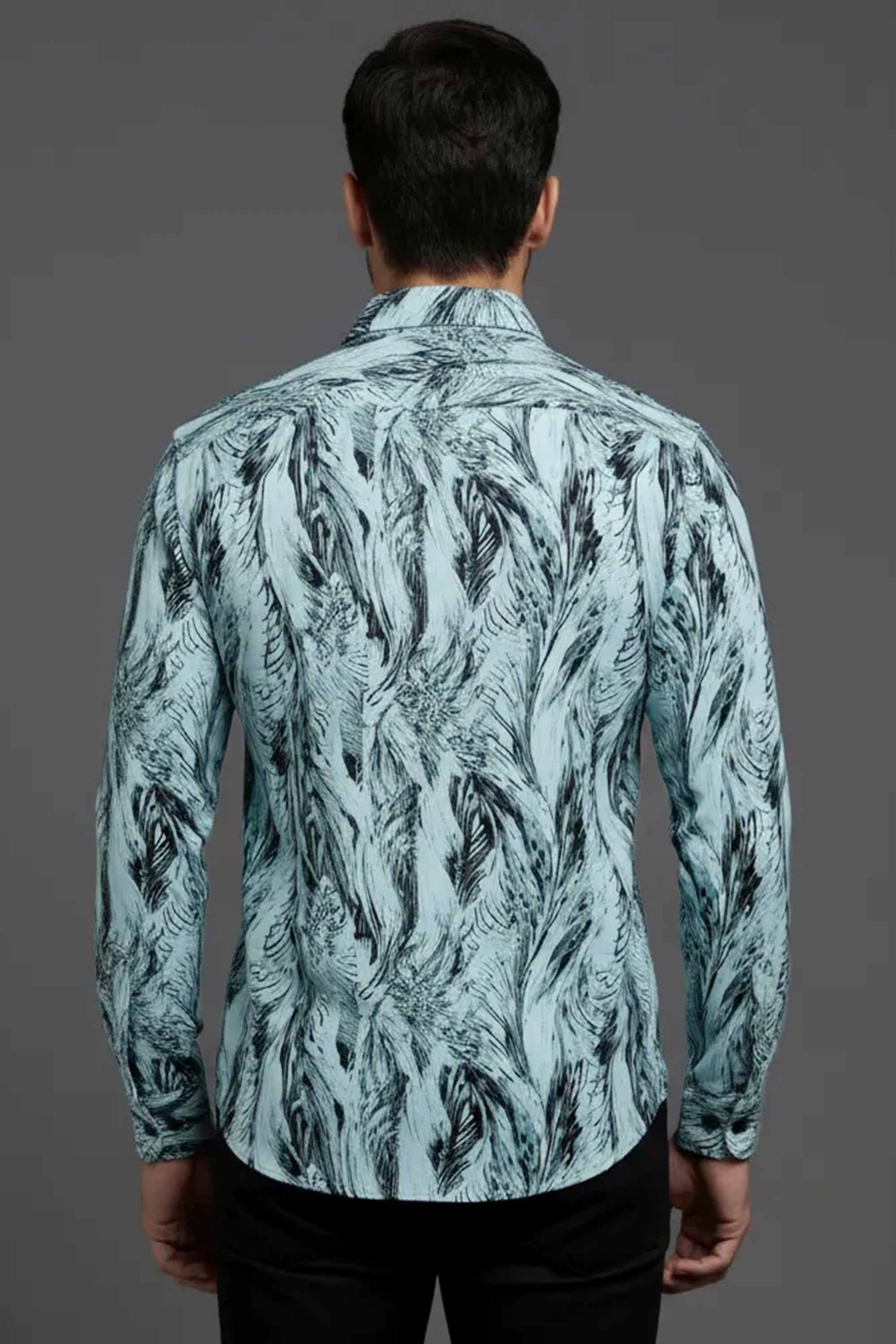 Slim Fit Fern Printed L/S Shirt