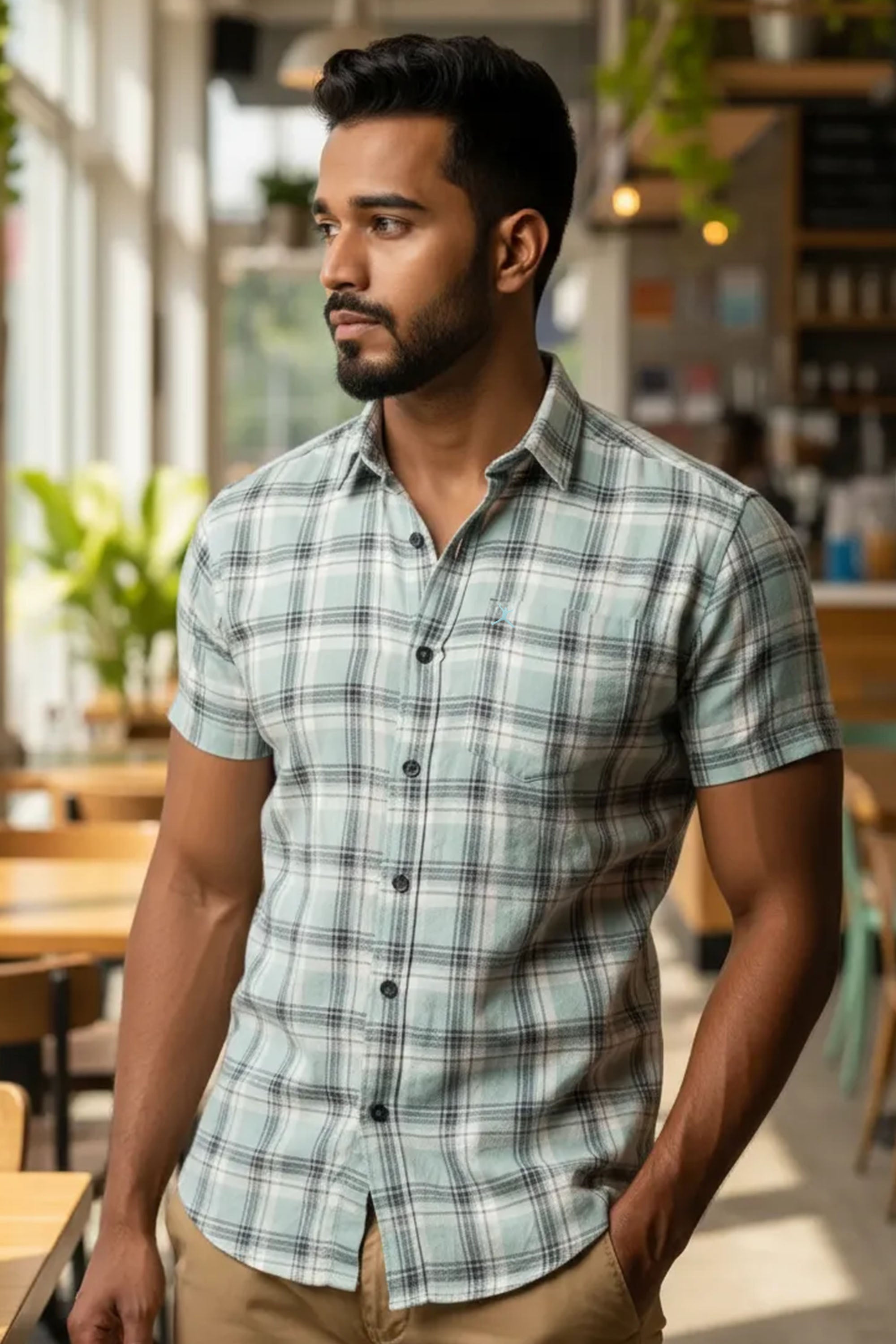 Slim Fit Check Shirt - S/S Shirt