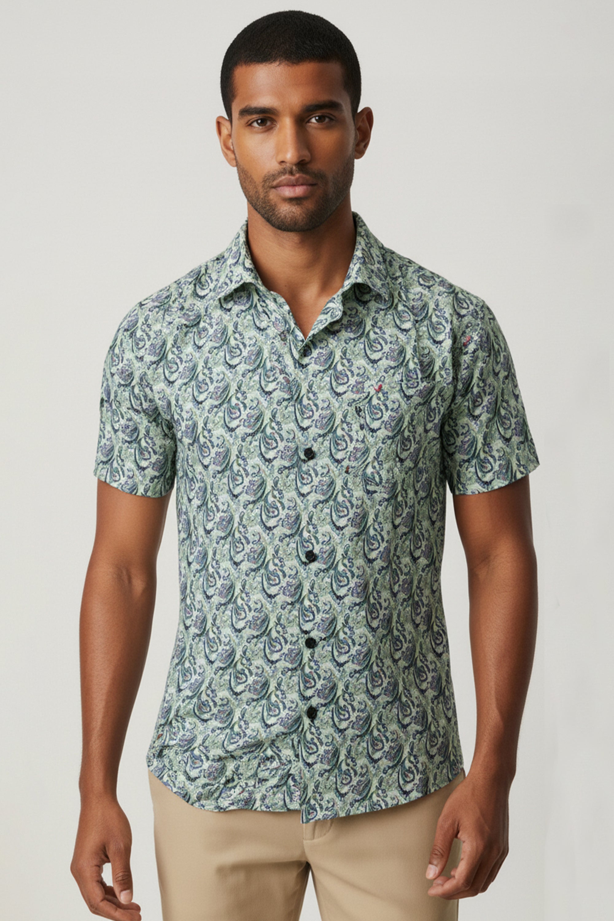 Slim Fit Printed S/S Shirt