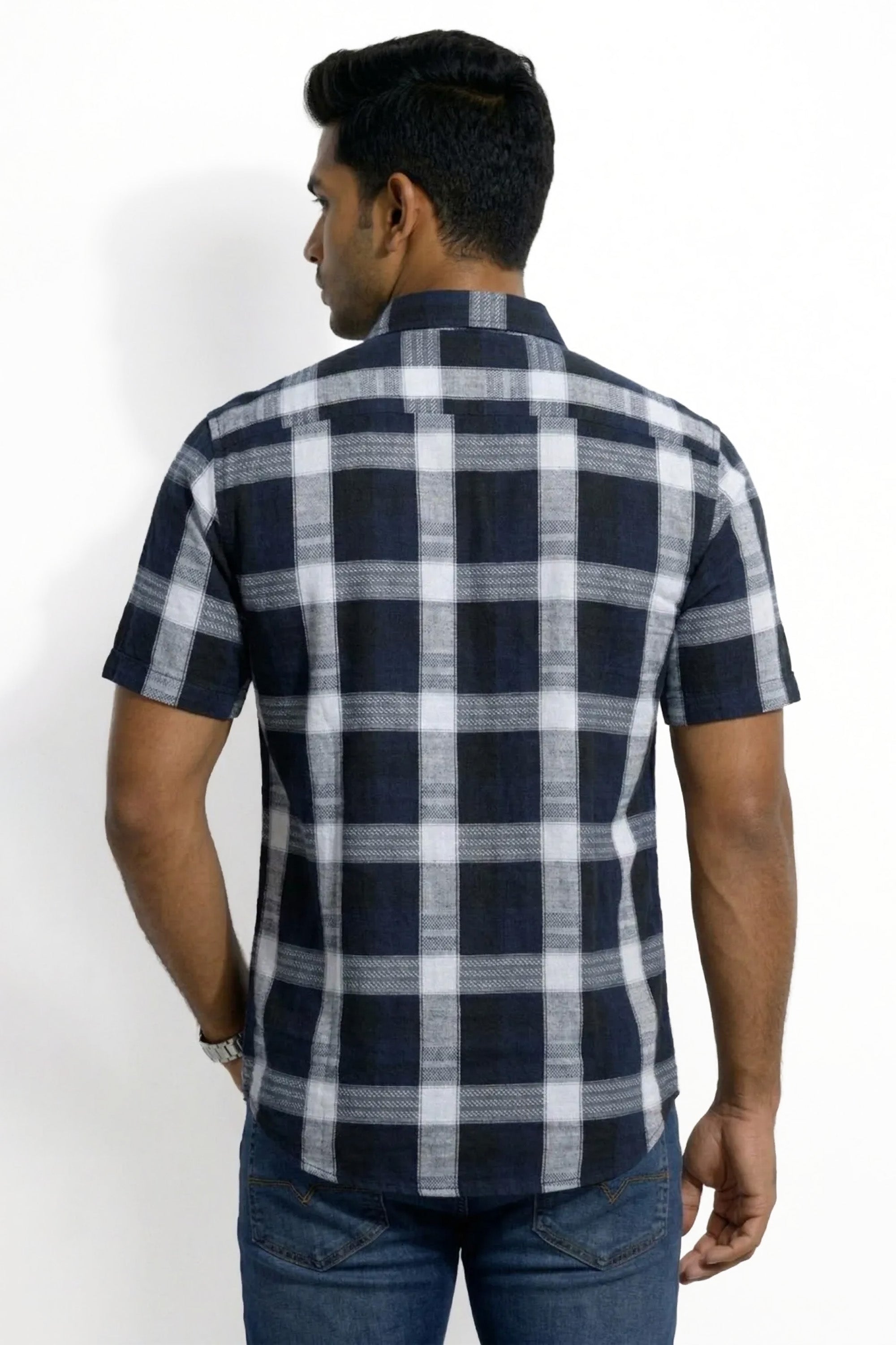 Slim Fit Cotton Checks S/S Shirt