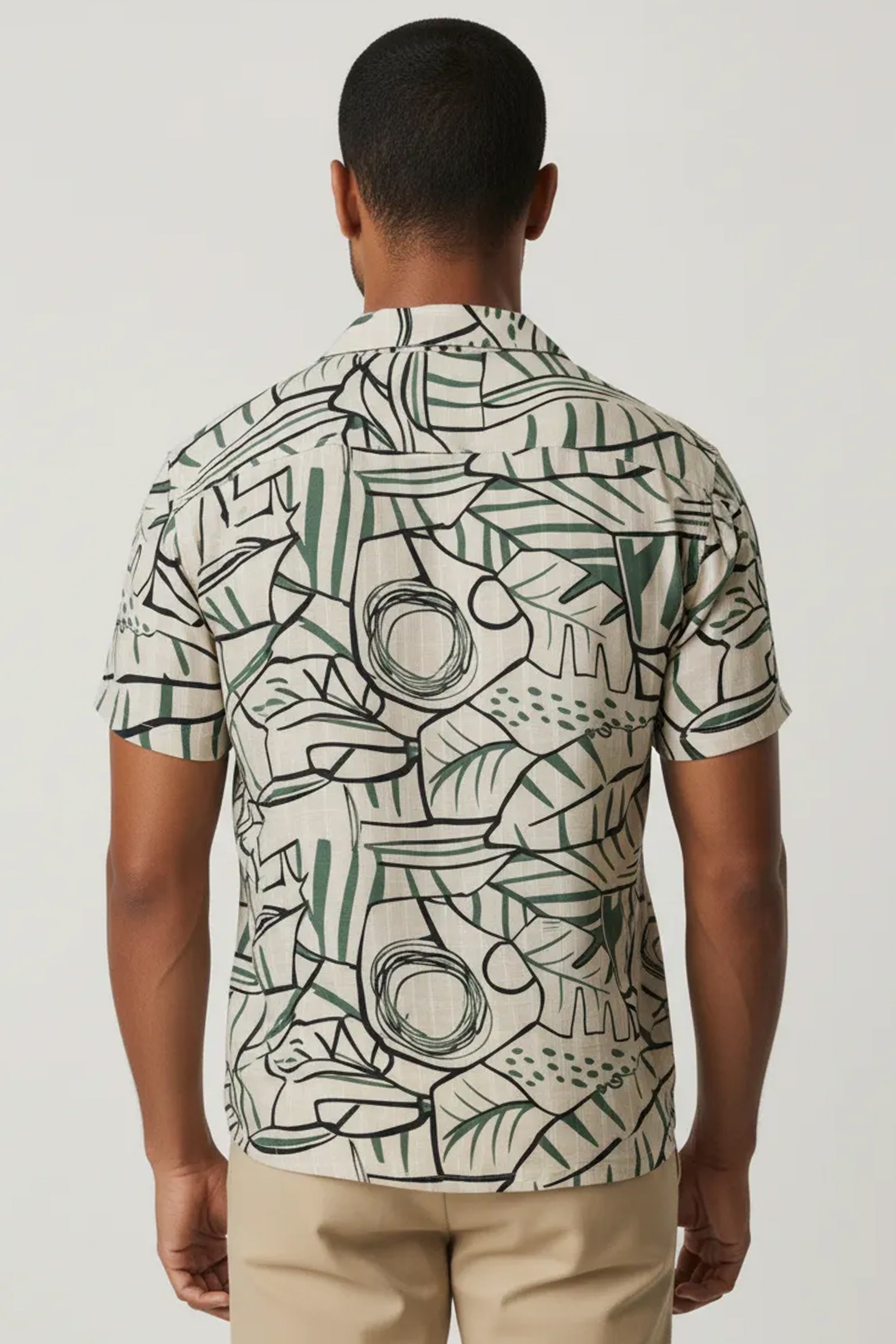 Slim Fit Abstract Printed S/S Shirt