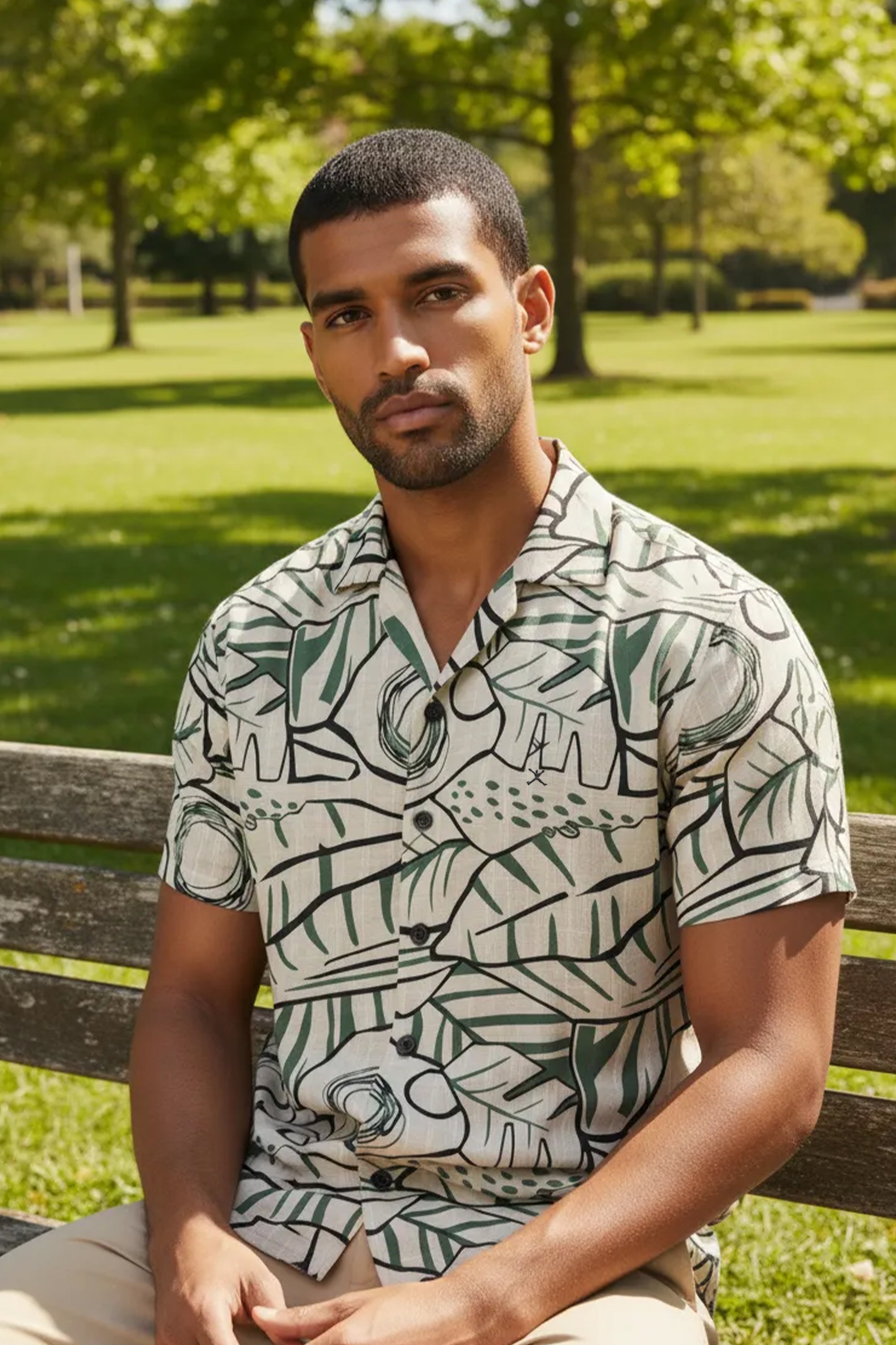 Slim Fit Abstract Printed S/S Shirt
