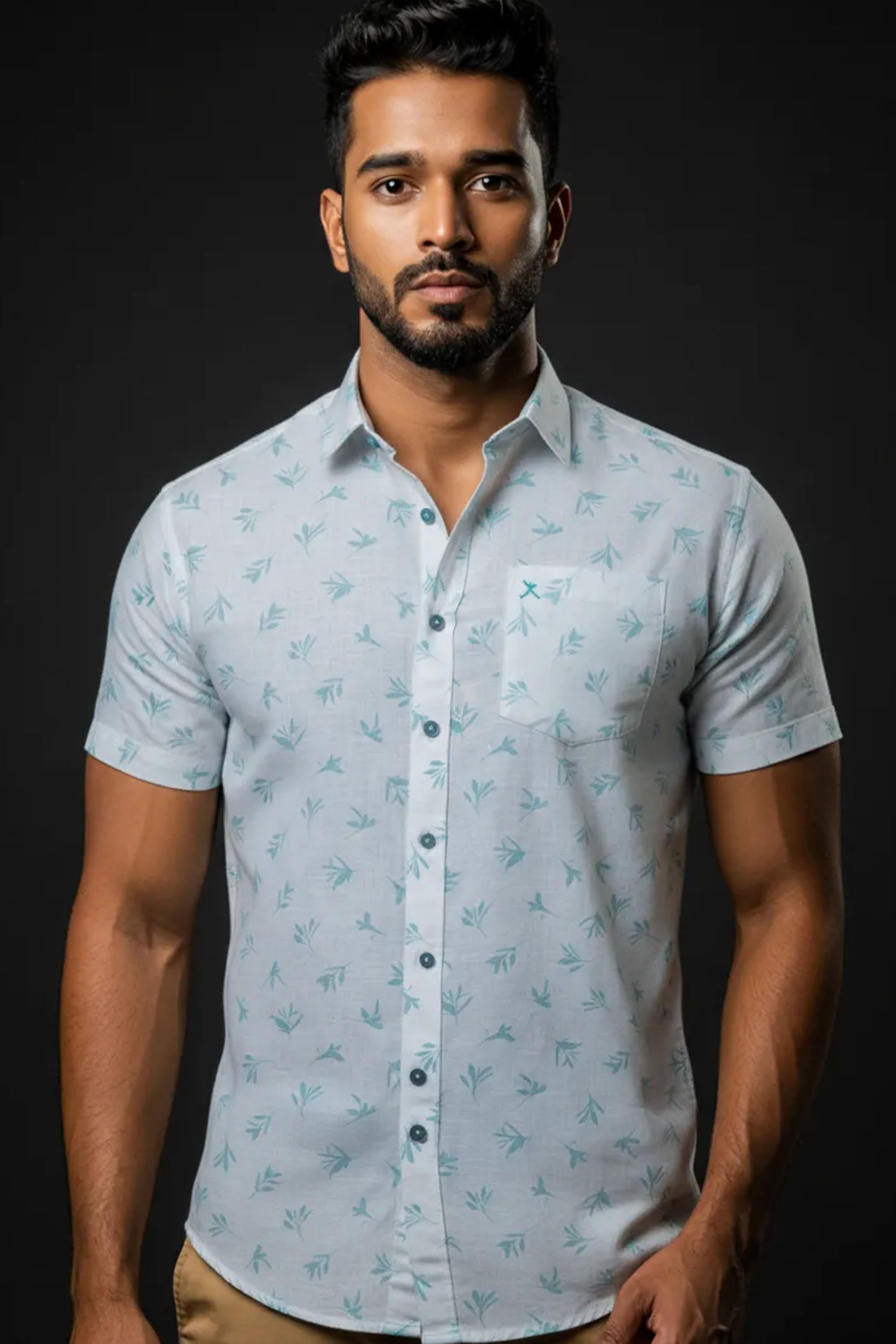 Slim Fit Printed S/S Shirt
