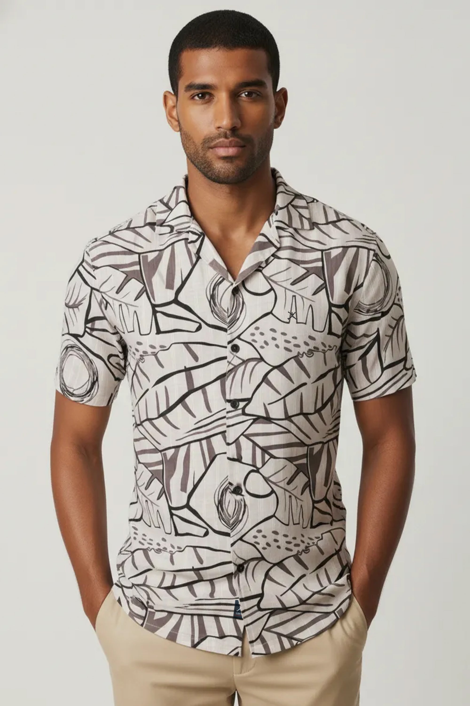 Slim Fit Abstract Printed S/S Shirt