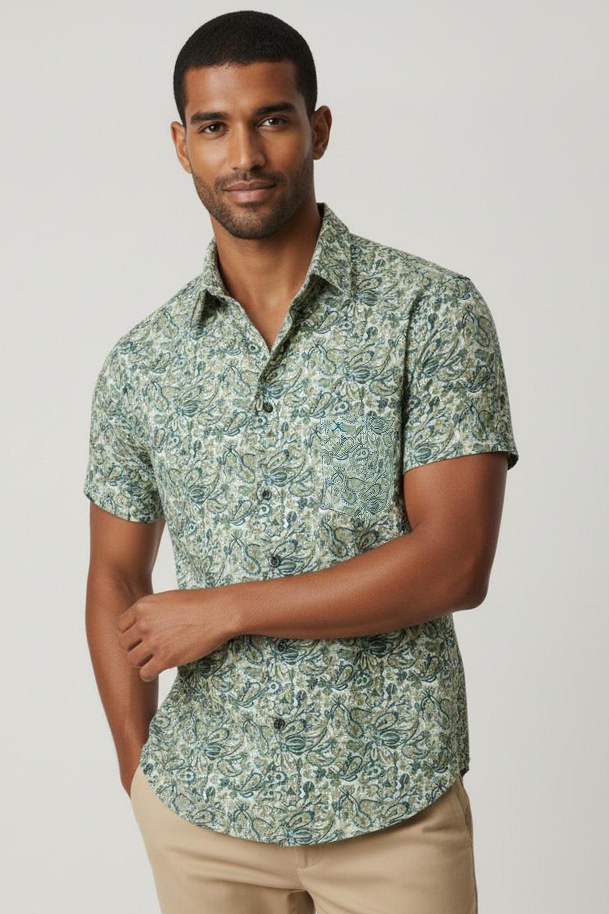 Slim Fit Printed S/S Shirt