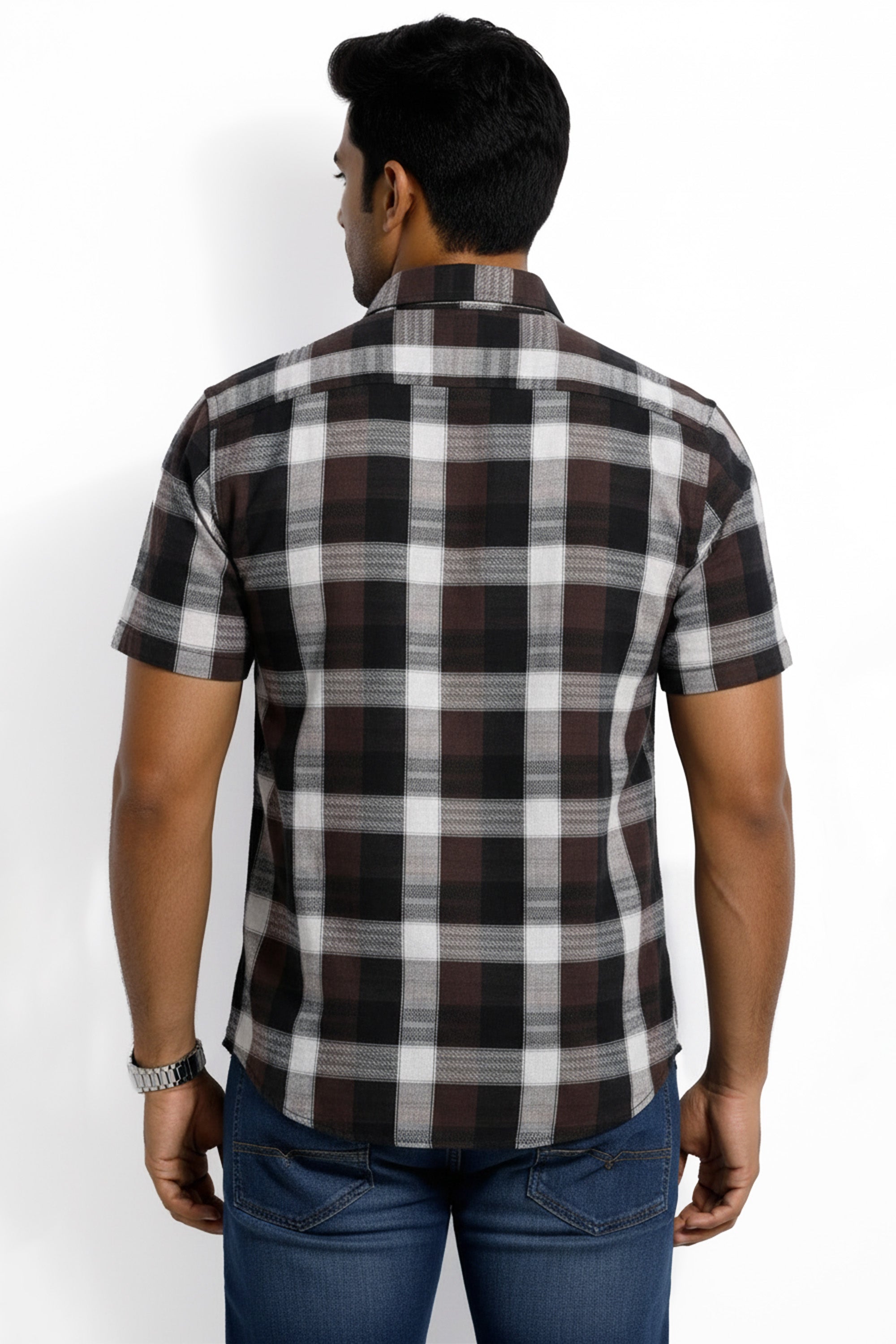 Slim Fit Cotton Checks S/S Shirt
