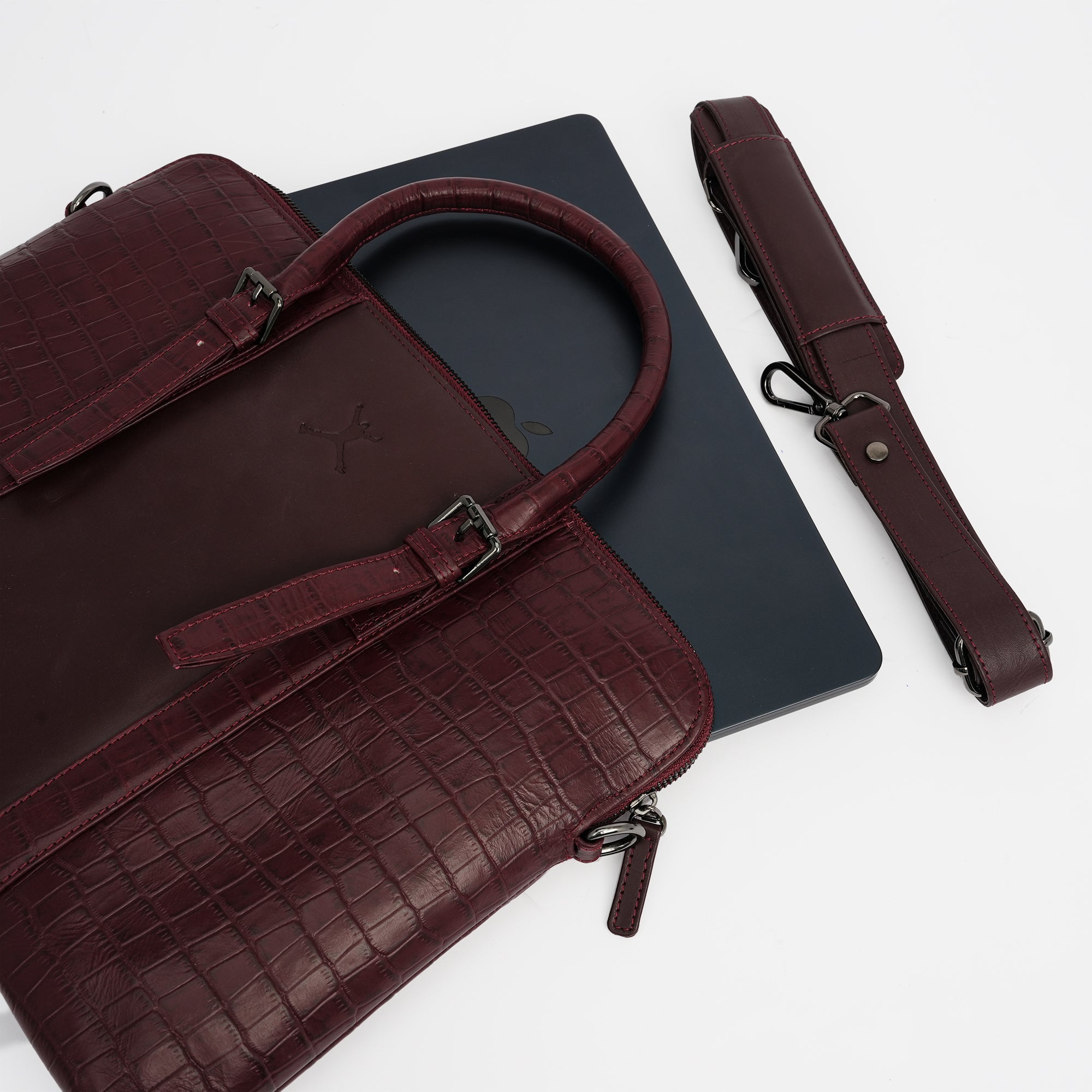 Italian Leather Executive Bag - Maroon