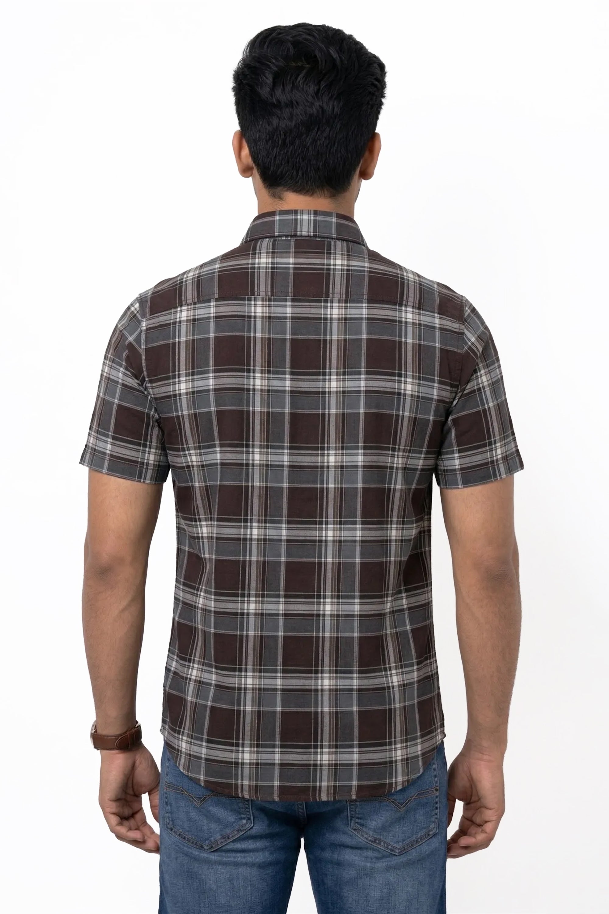 Slim Fit Cotton Checks S/S Shirt