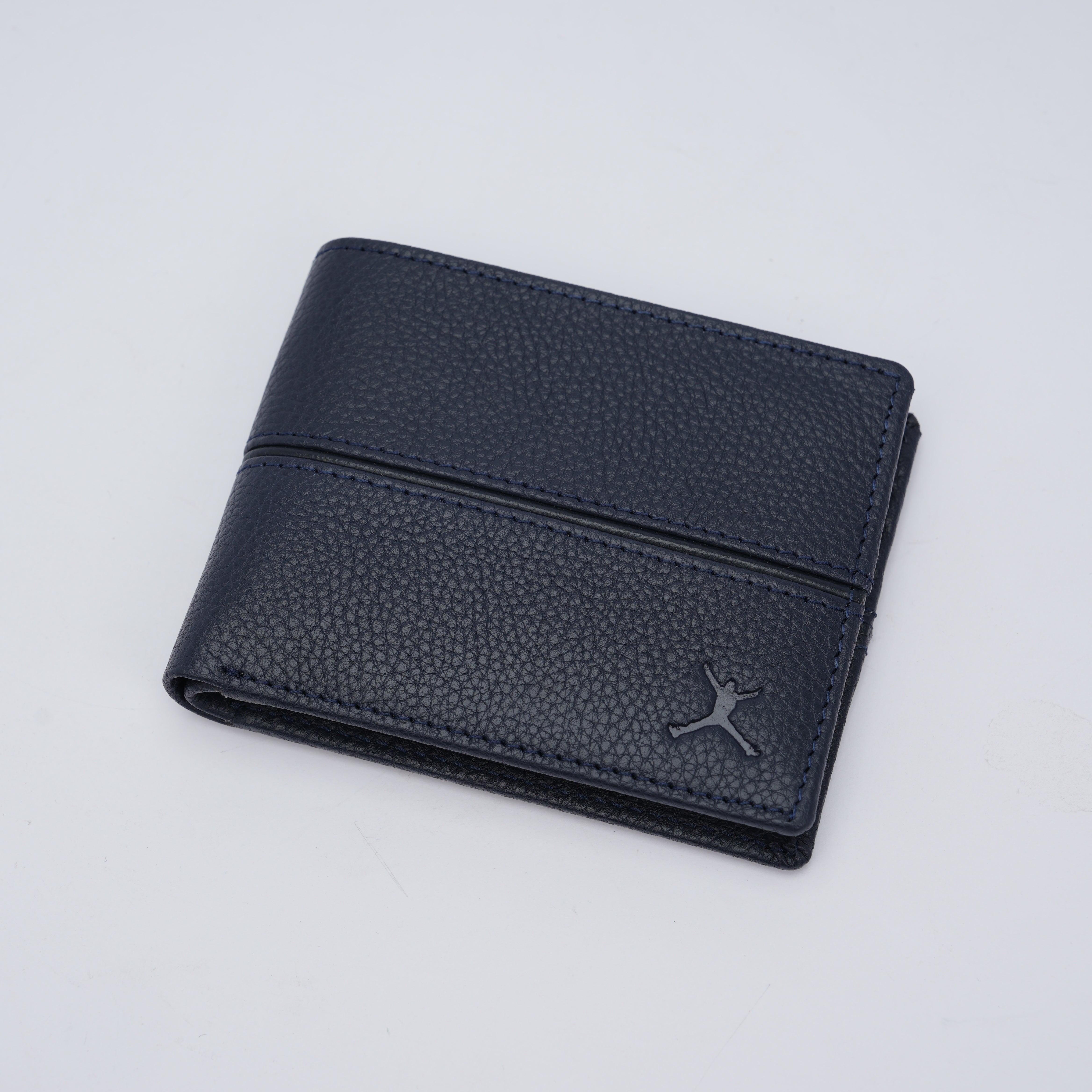 Genuine Leather RFID Wallet - Navy Blue