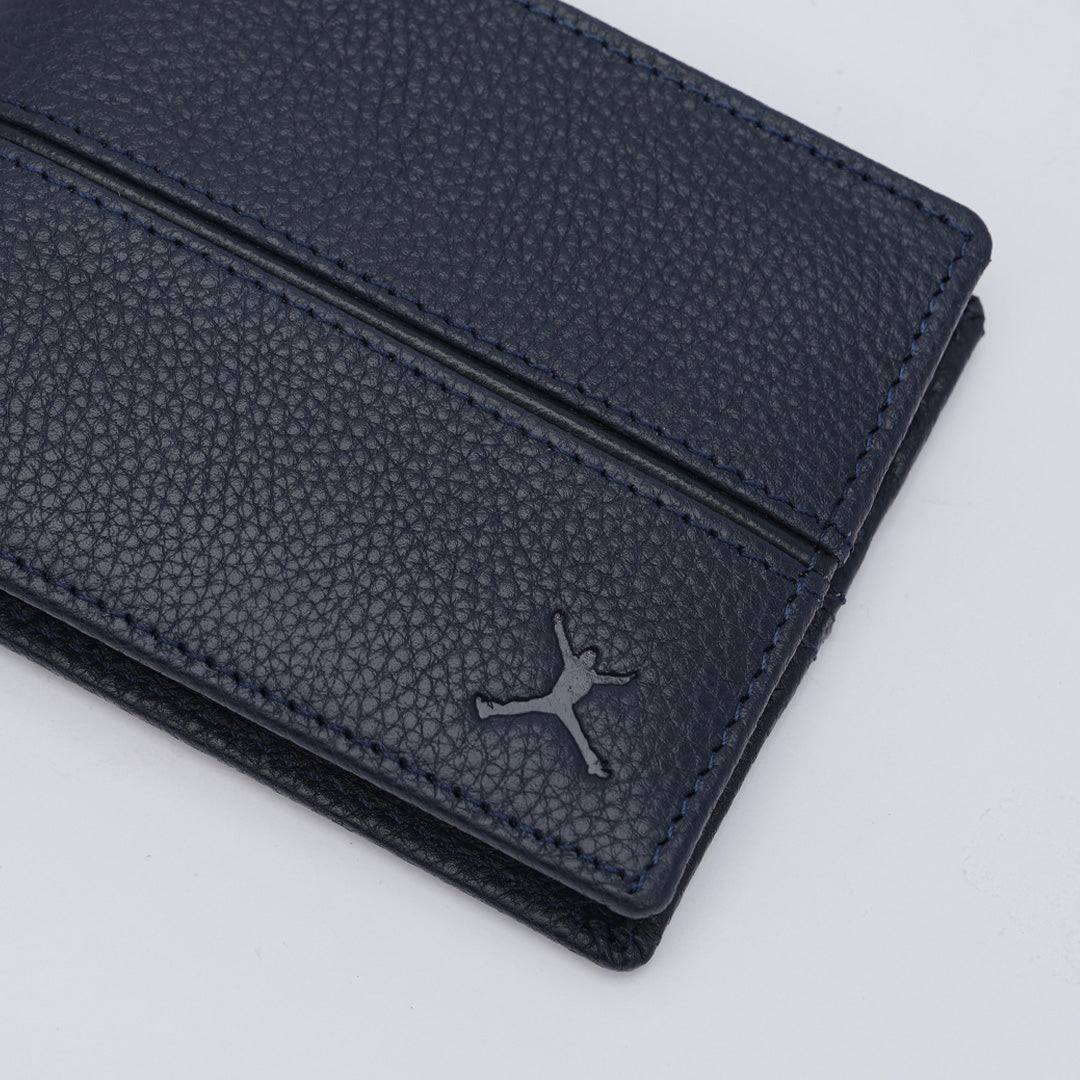 Genuine Leather RFID Wallet - Navy Blue