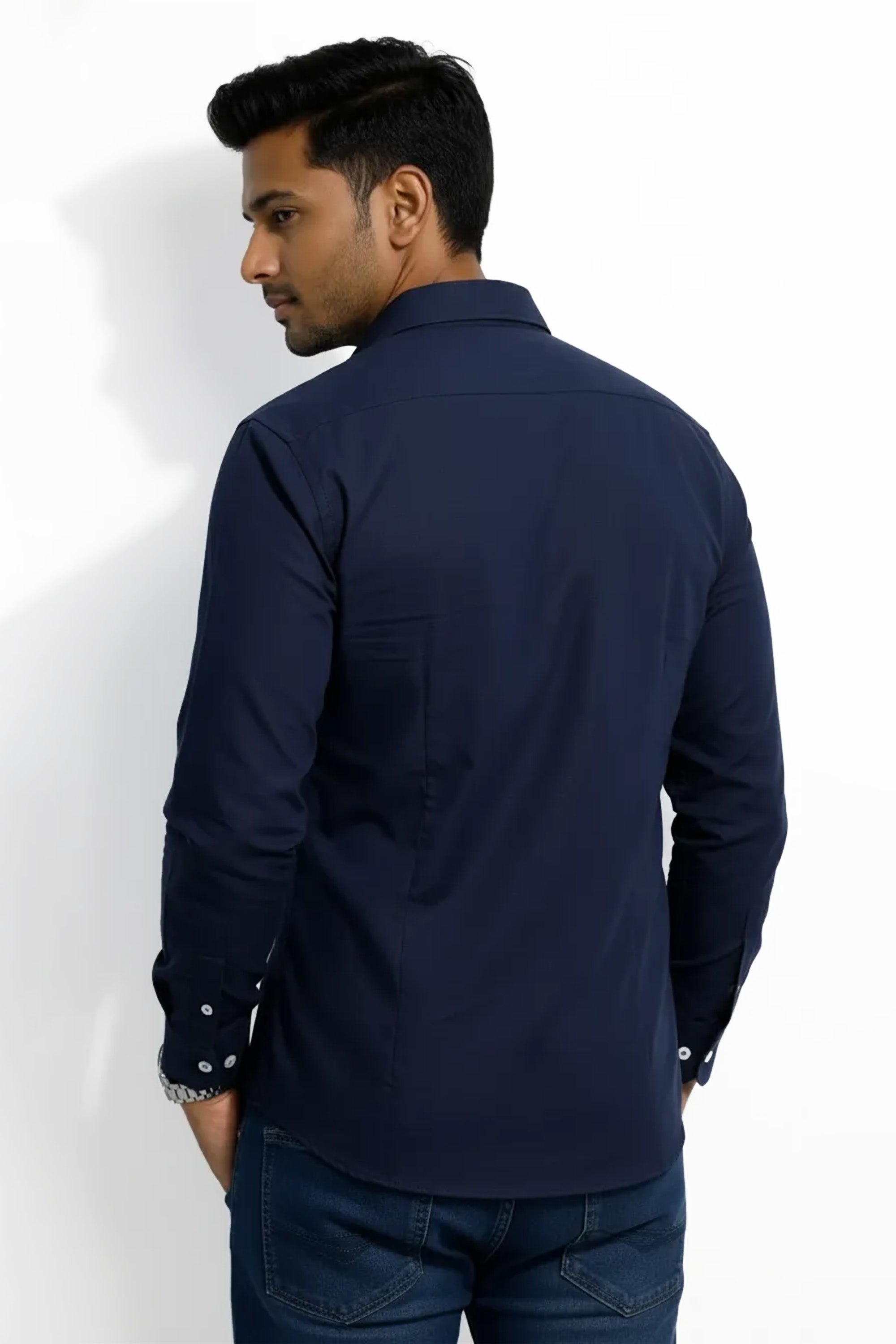 Slim Fit Cotton Plain L/S Shirt