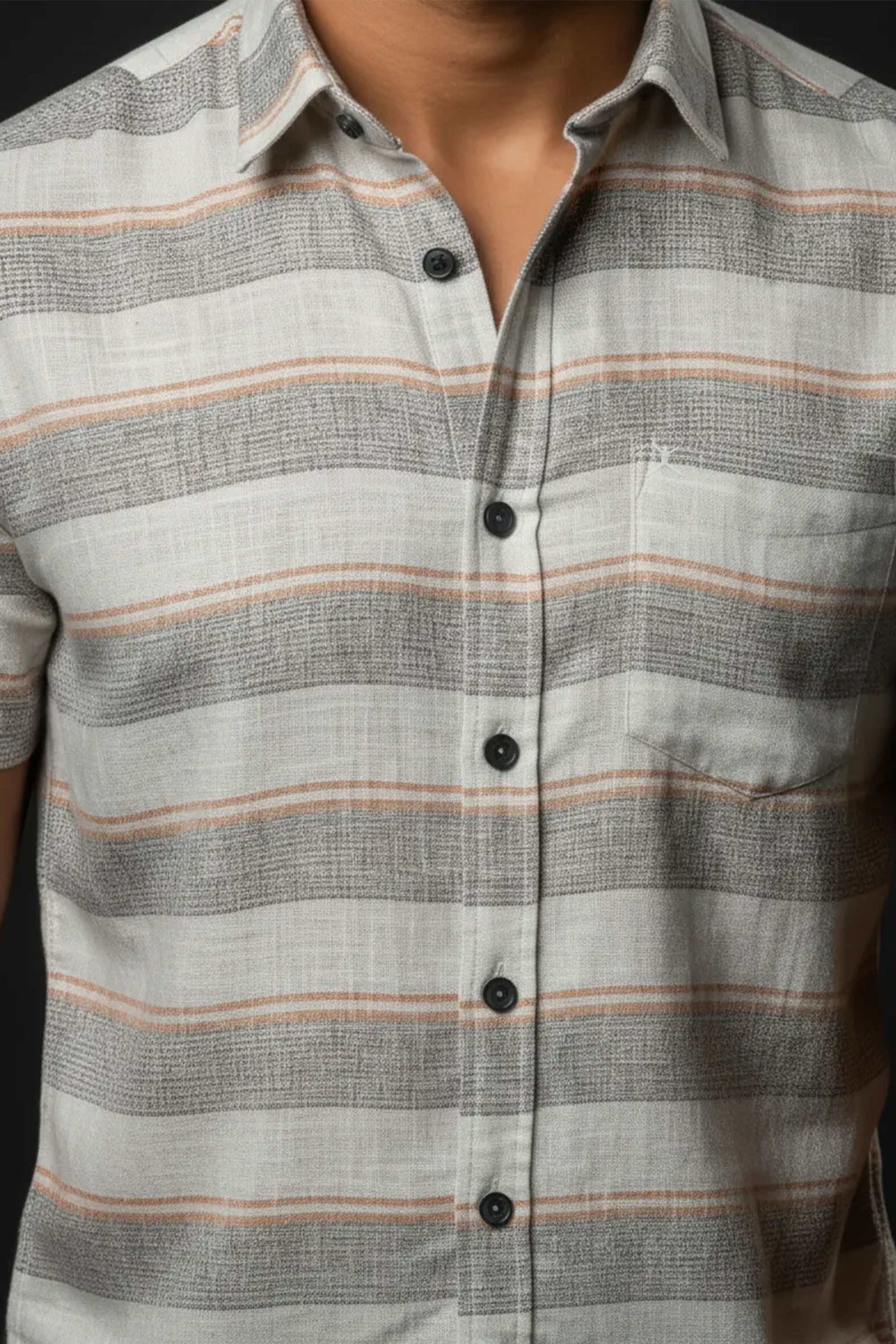 Slim Fit Horizontal Stripes - S/S Shirt