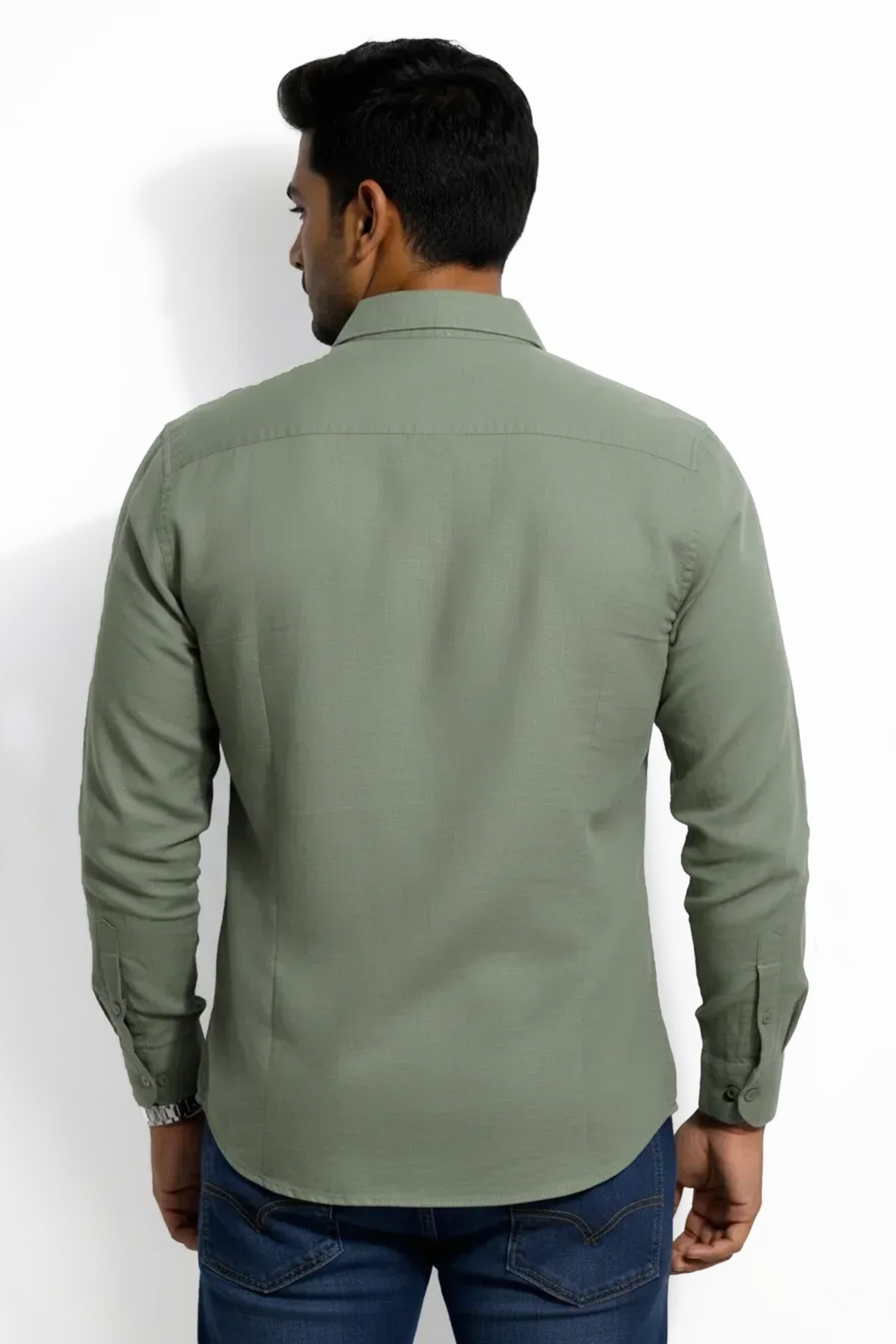 Slim Fit Cotton Linen L/S Shirt