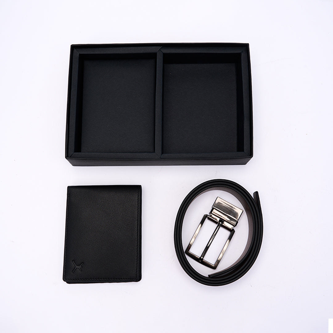 Two Piece Gift Box - Reversible Belt & RFID Wallet
