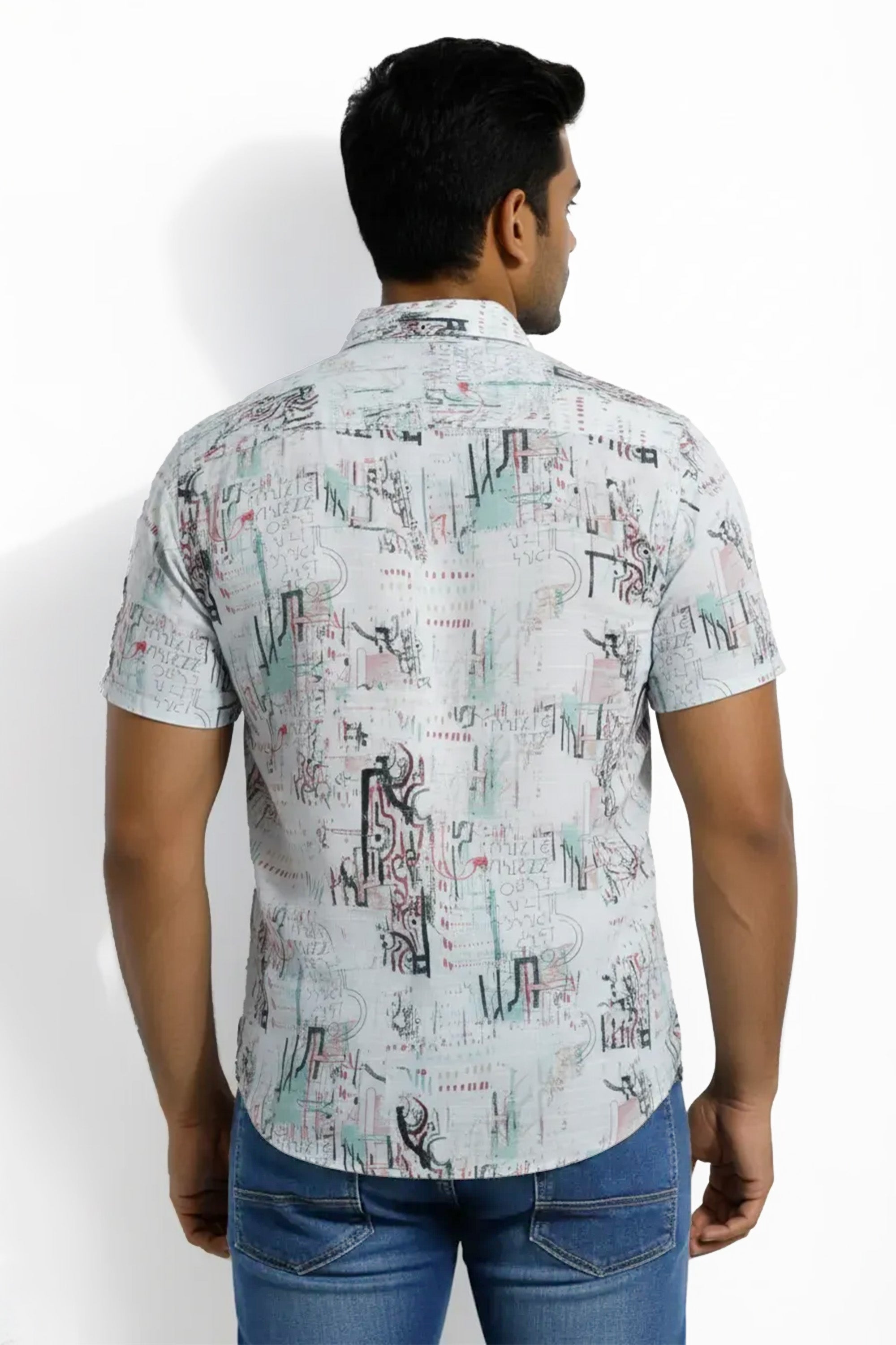 Slim Fit Cotton Printed S/S Shirt
