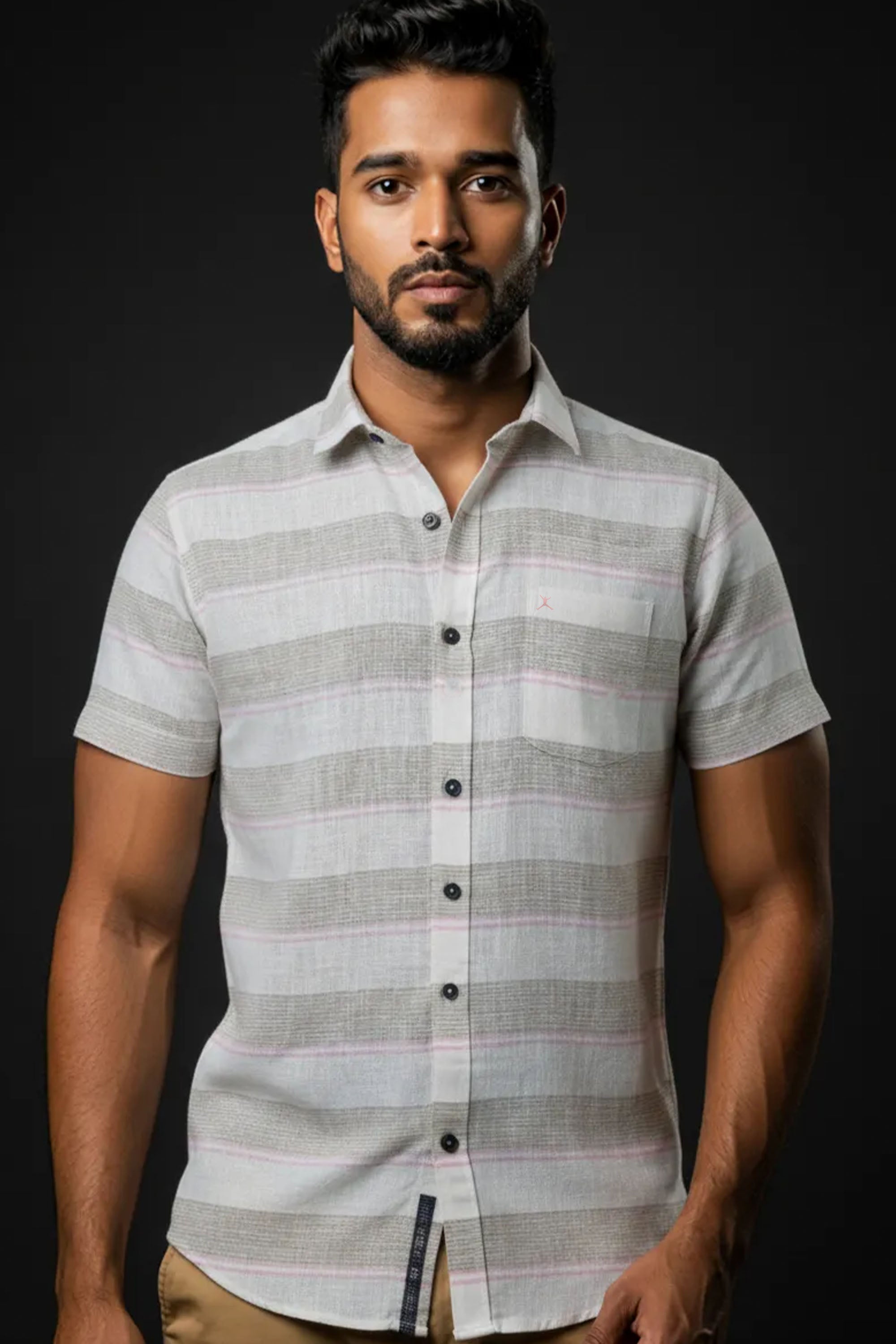Slim Fit Horizontal Stripes - S/S Shirt