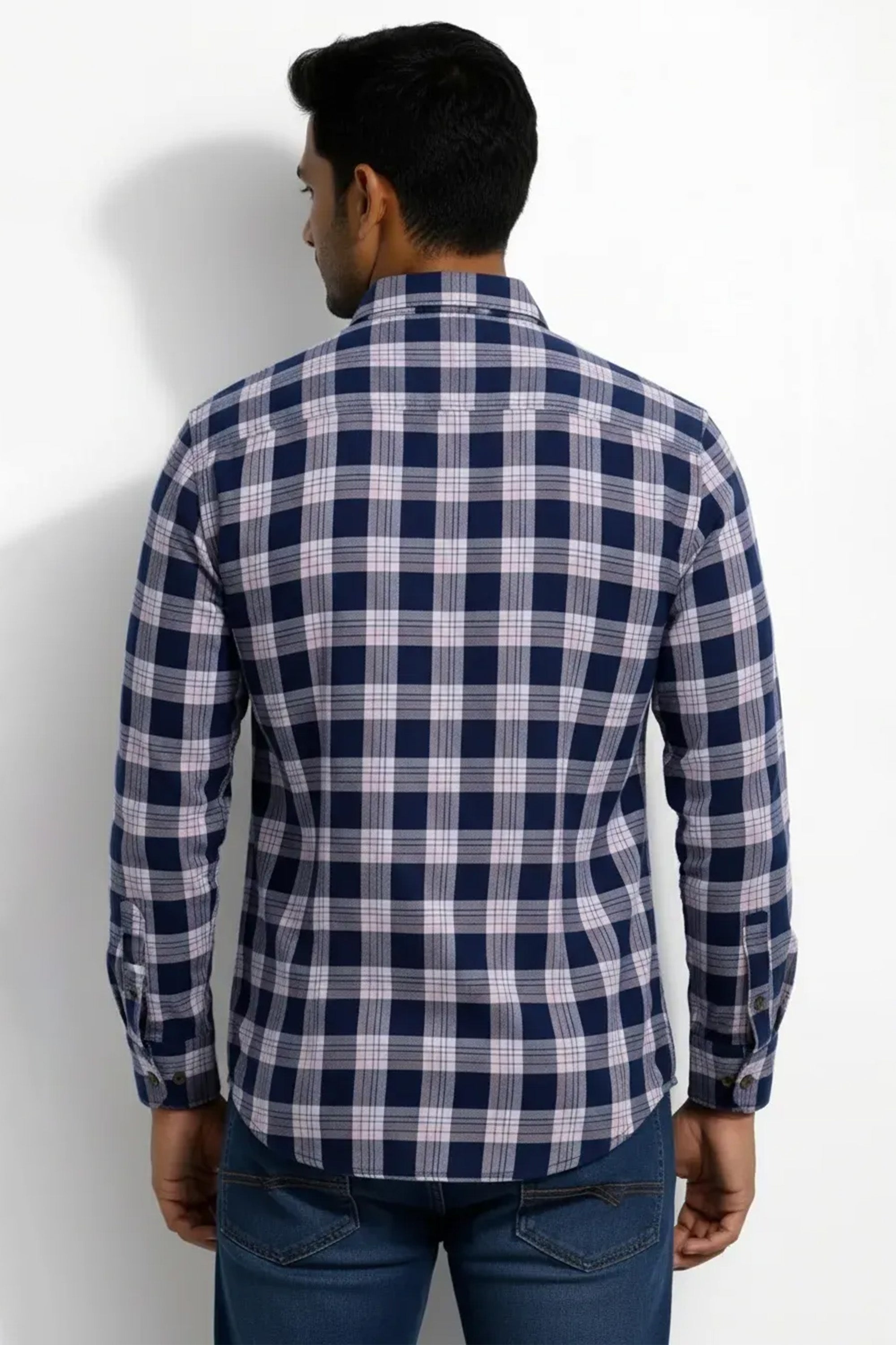 Slim Fit Cotton Checks L/S Shirt