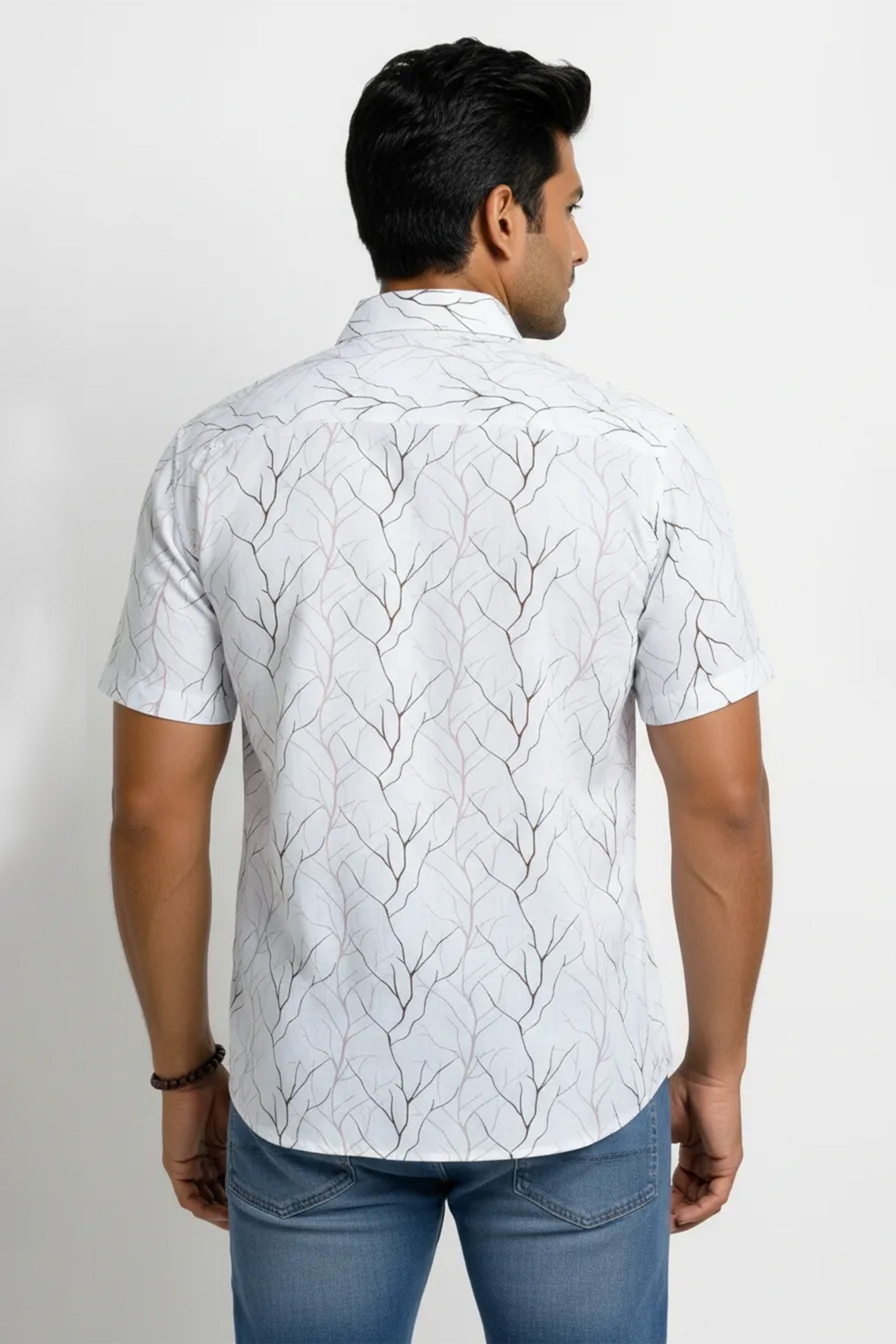 Regular Fit Cotton Linen Printed S/S Shirt