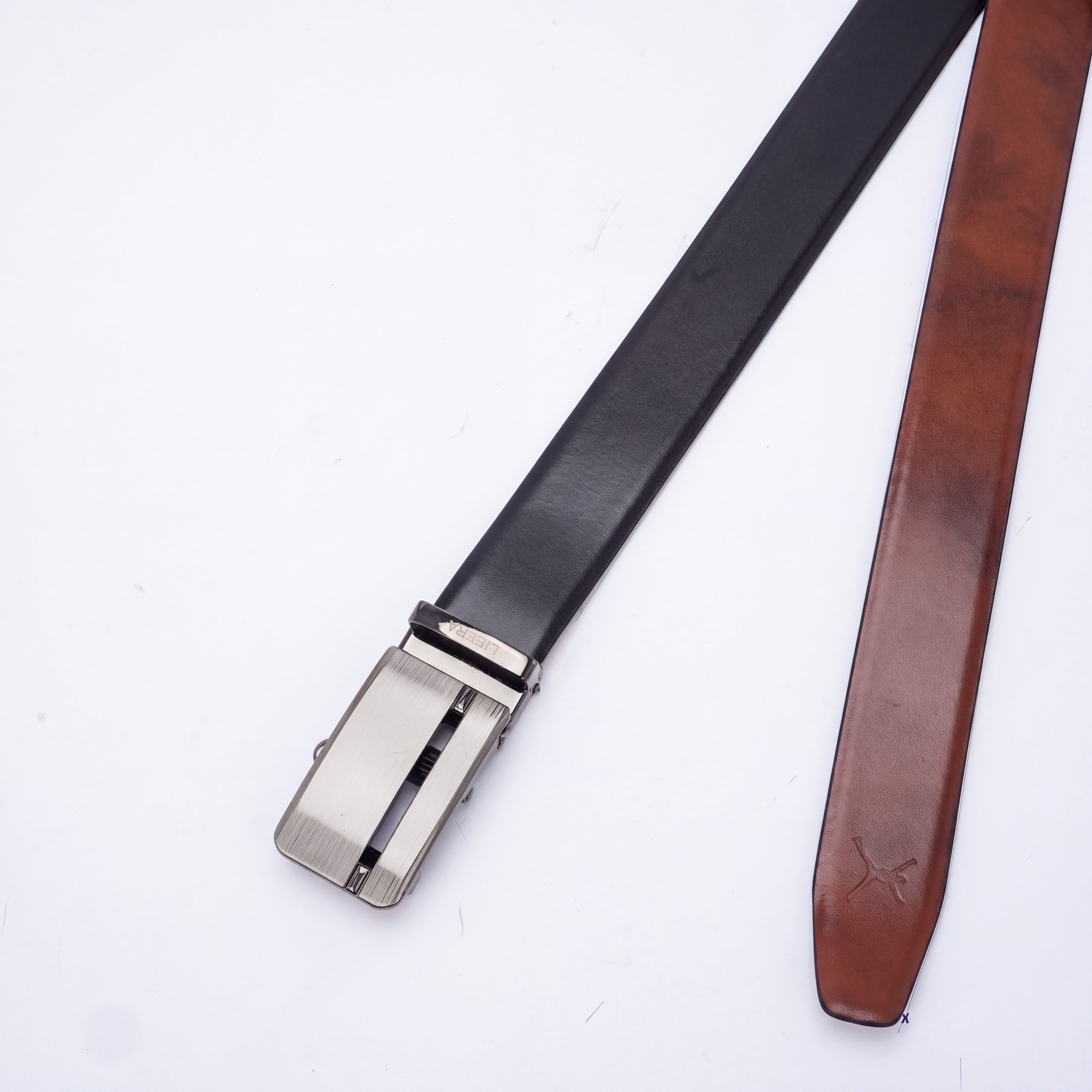 Italian Leather Auto Lock Belt - Black | Tan
