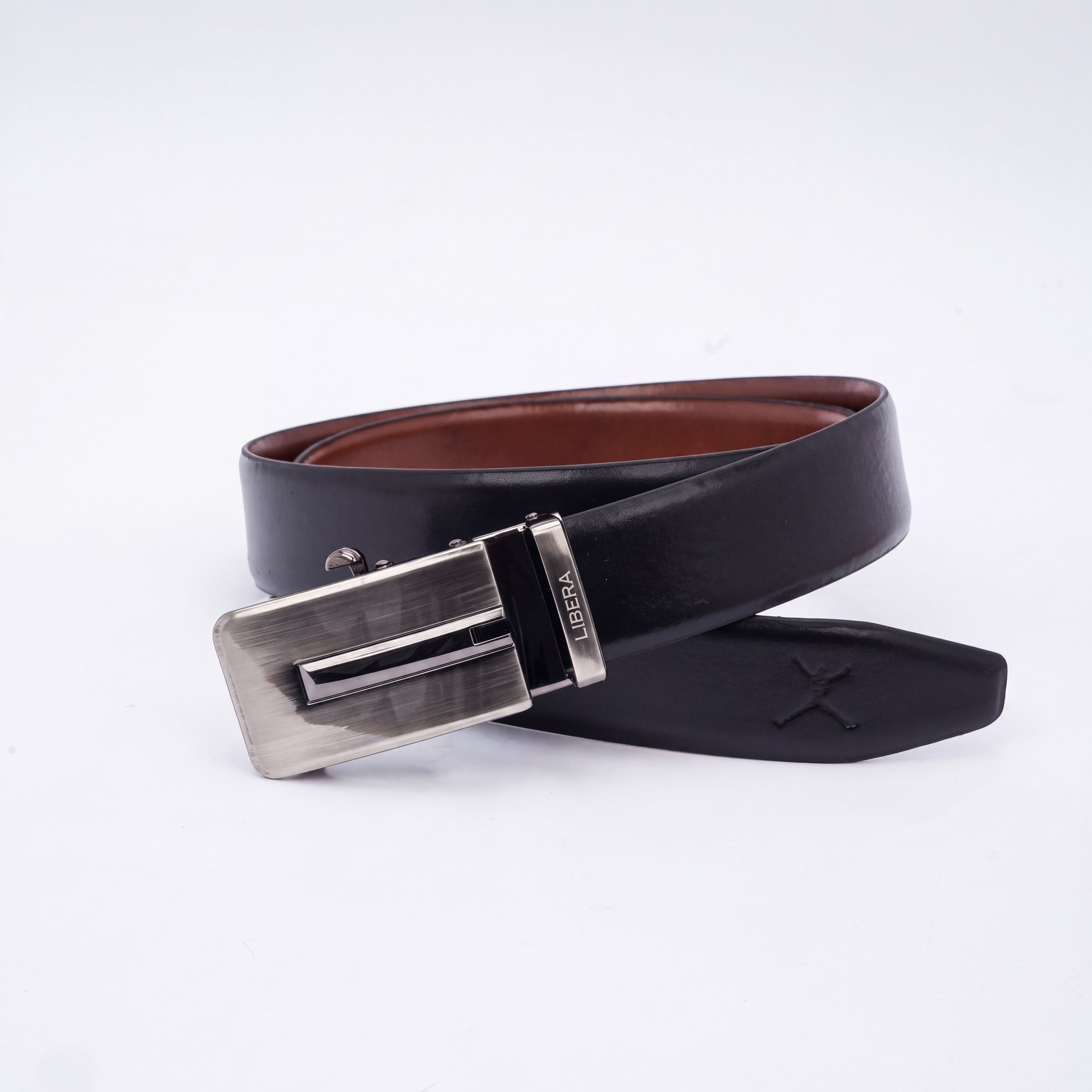 Italian Leather Auto Lock Belt - Black | Tan